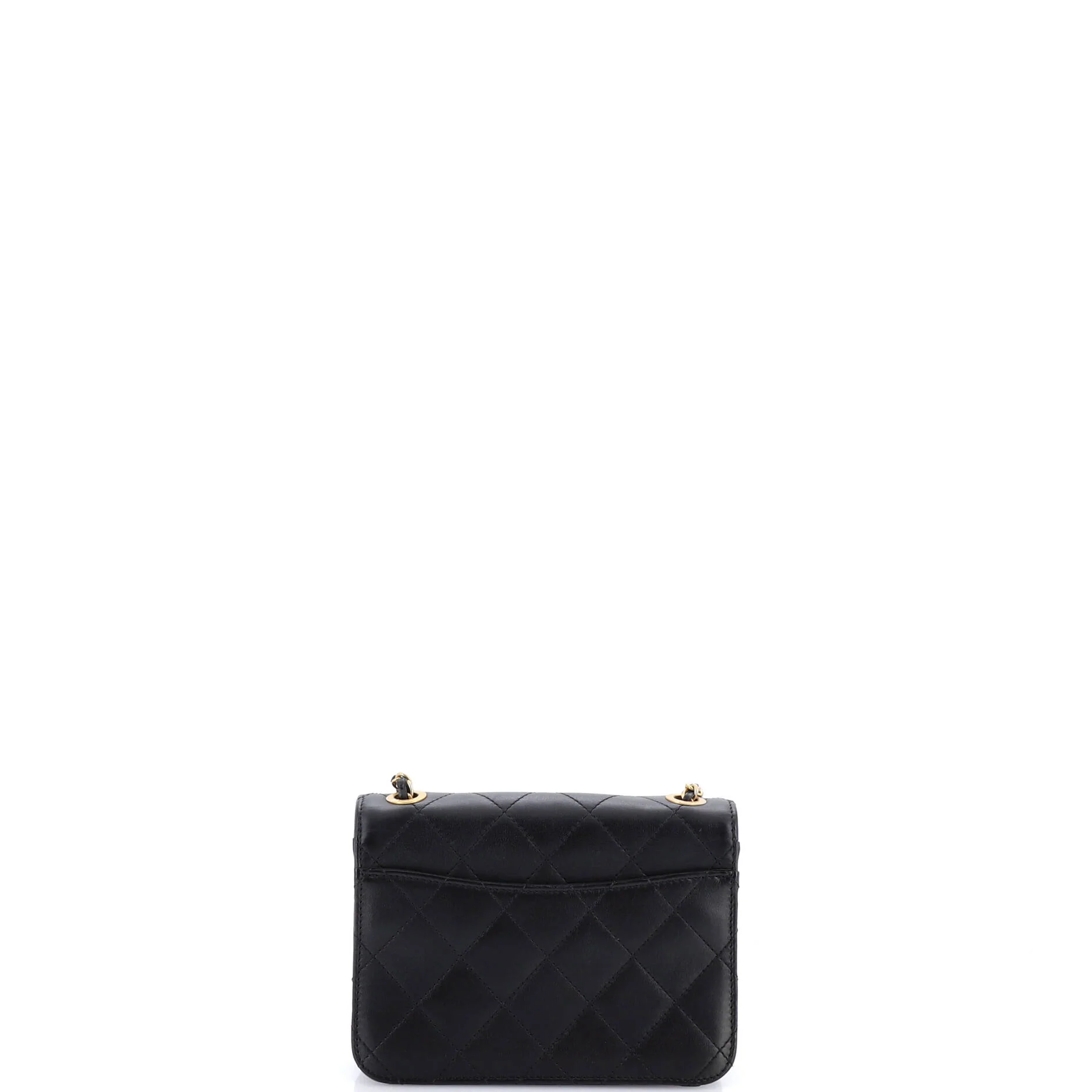 Resin and Pearl CC Full Flap Bag Quilted Calfskin Small - Image 3