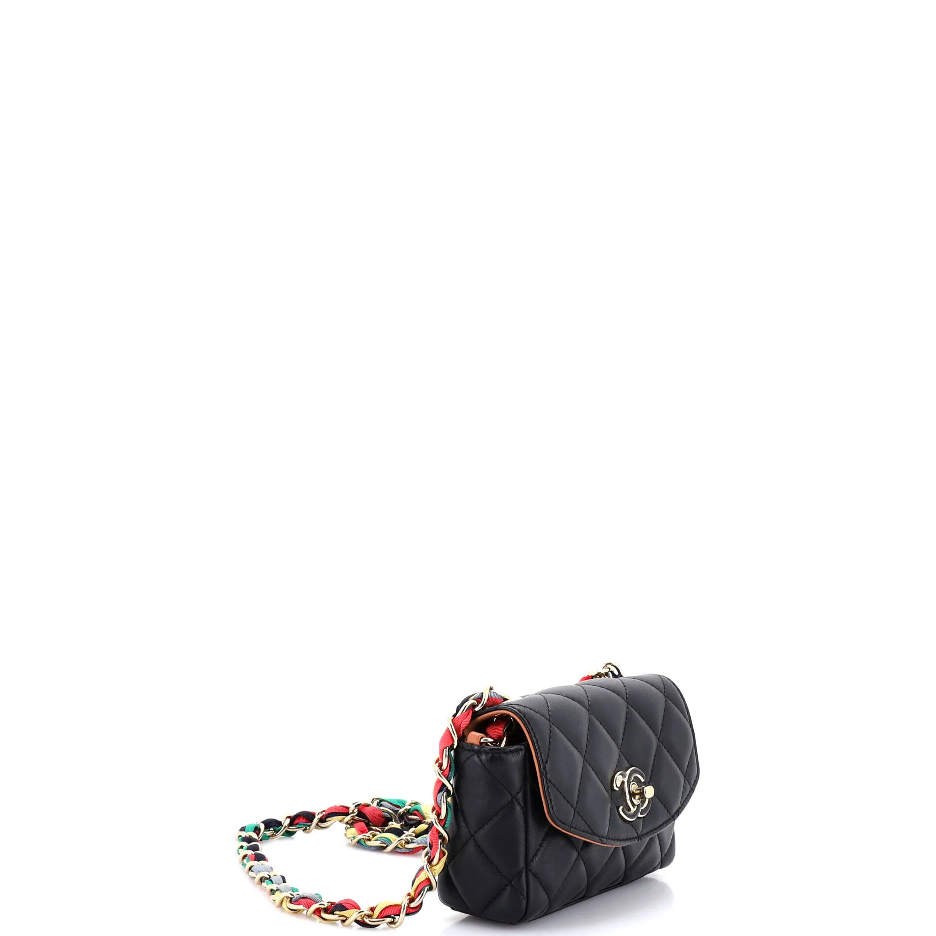 RIbbon Chain Flap Bag Quilted Lambskin Mini - Image 3