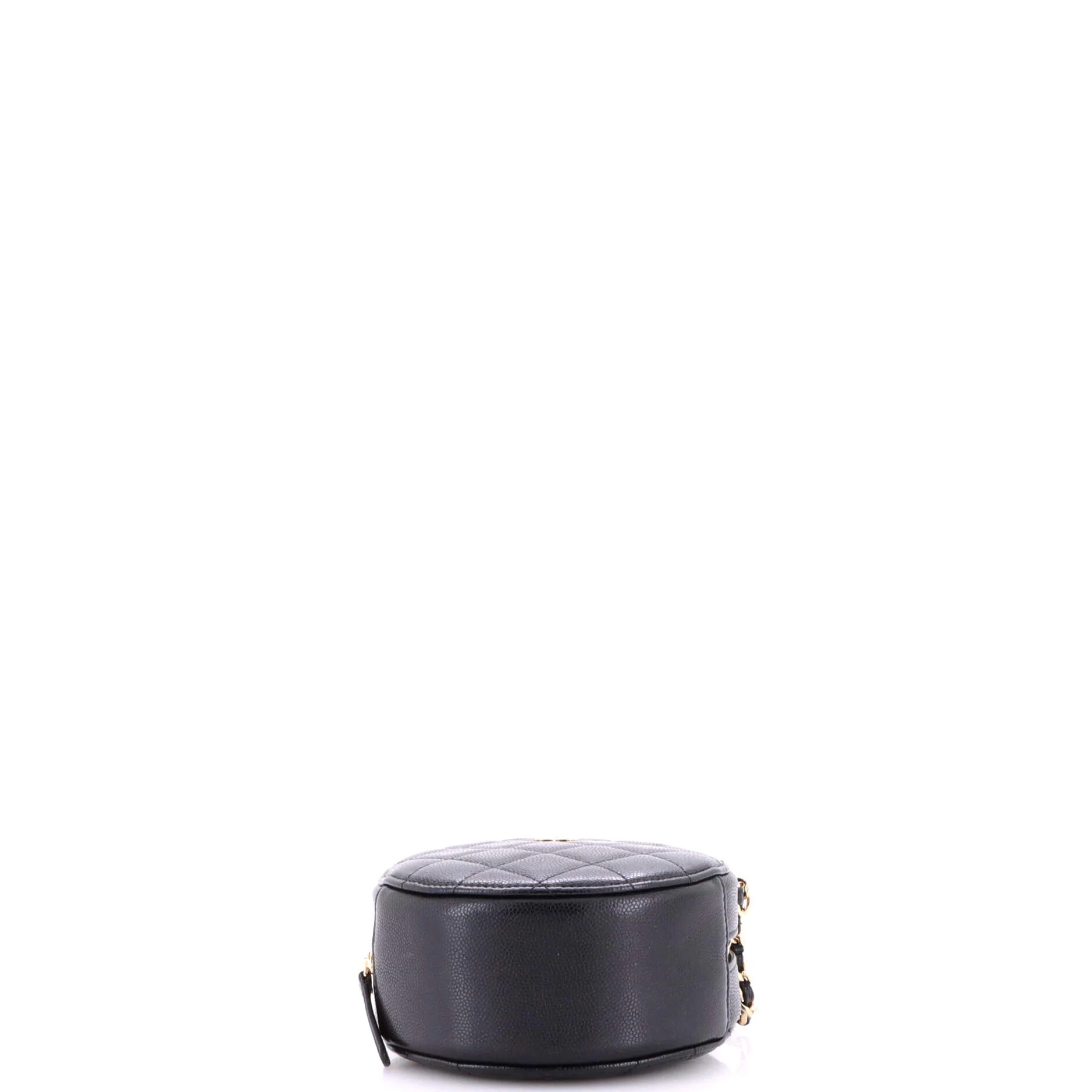 Round Clutch with Chain Quilted Caviar Mini - Image 5