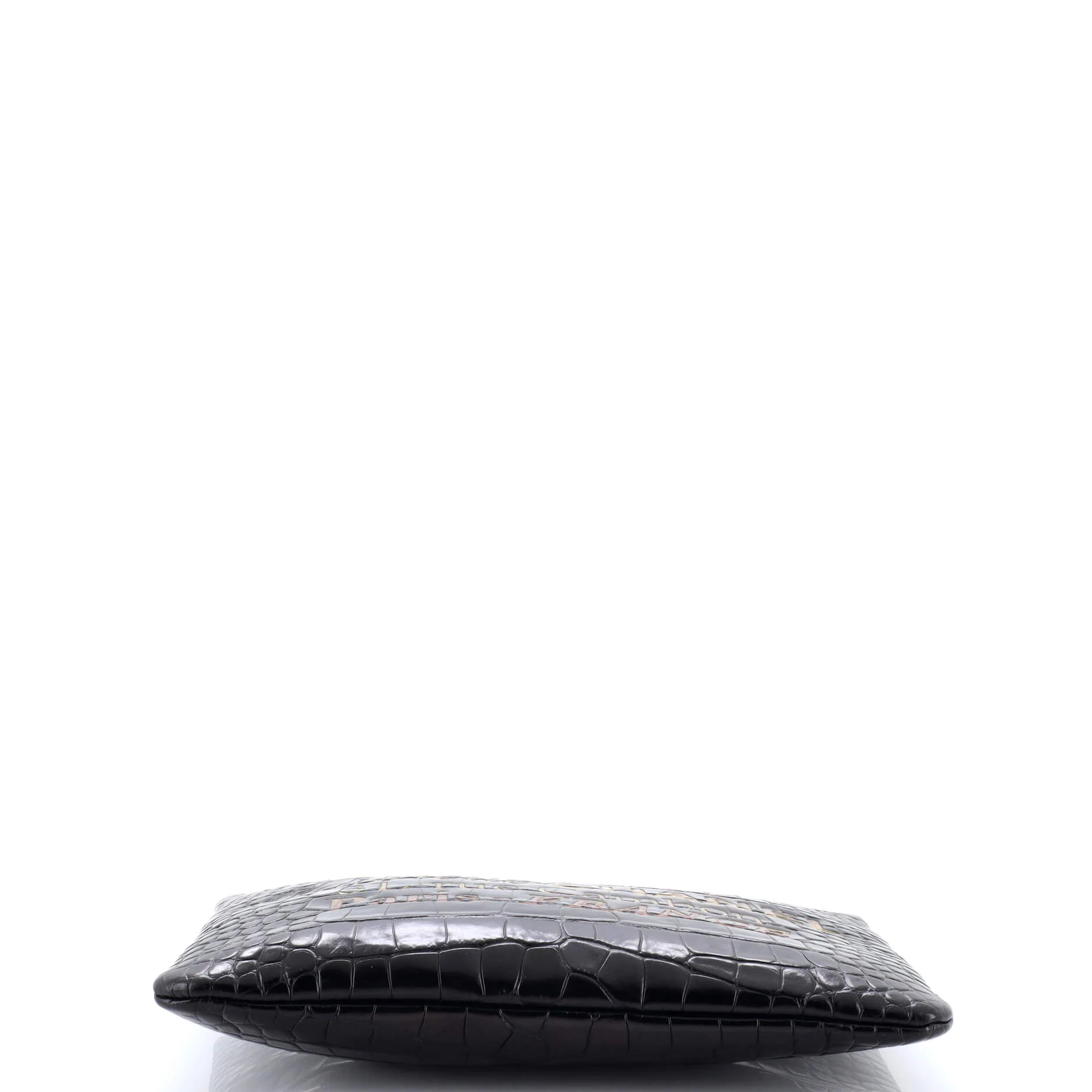 Signature O Case Pouch Printed Crocodile Embossed Calfskin Medium - Image 4
