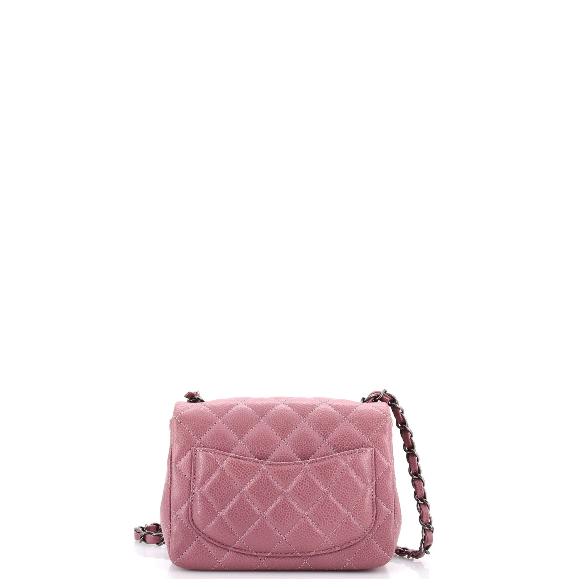 Square Classic Single Flap Bag Quilted Caviar Mini - Image 3