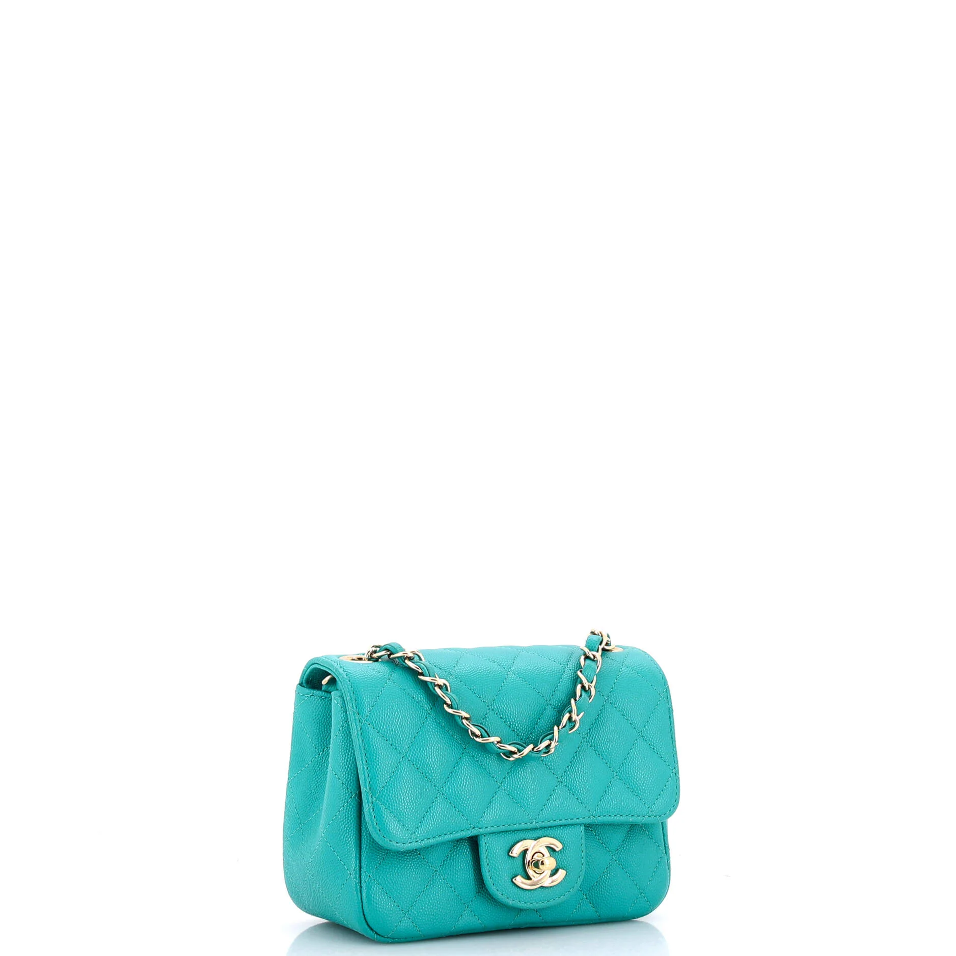 Square Classic Single Flap Bag Quilted Caviar Mini - Image 2
