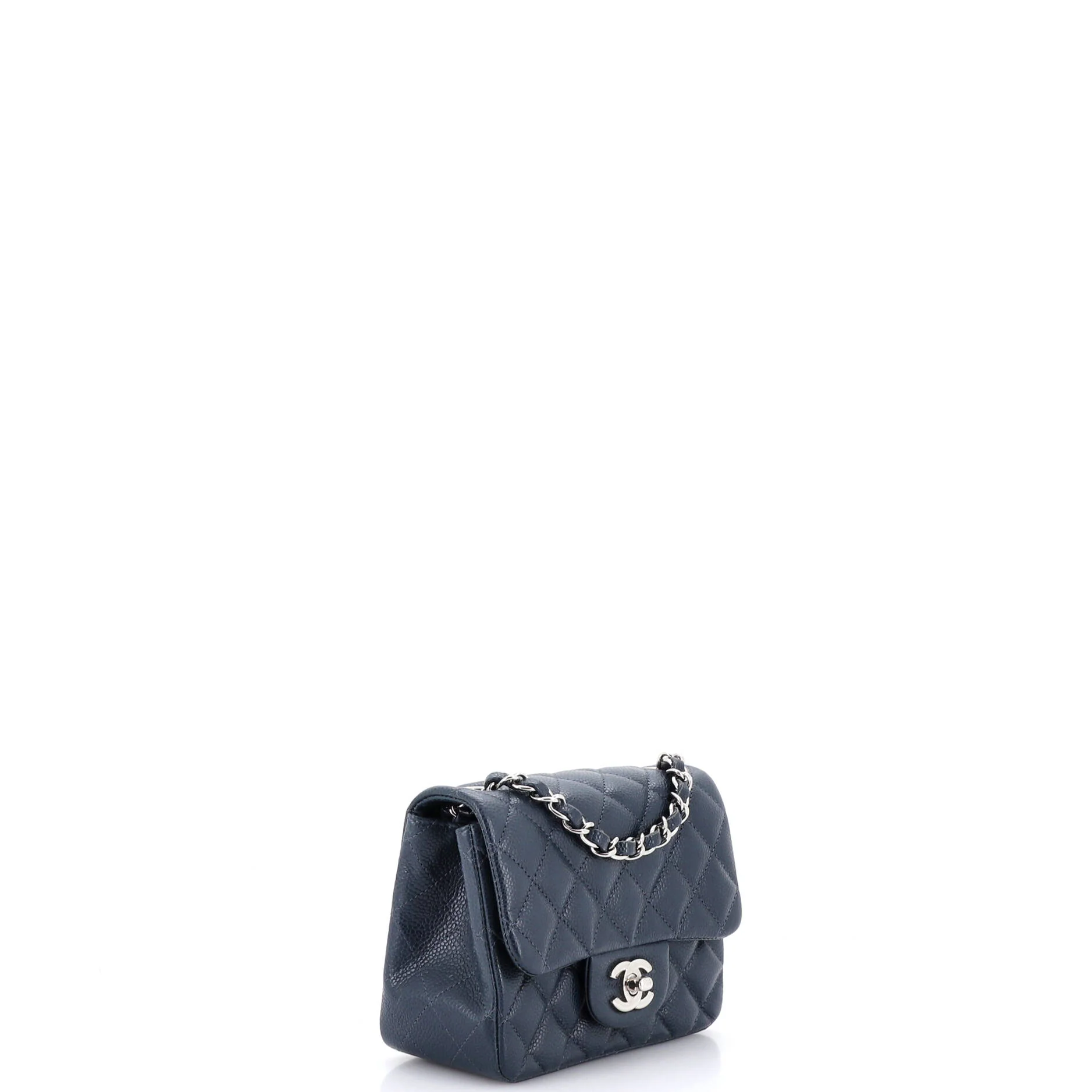 Square Classic Single Flap Bag Quilted Caviar Mini - Image 3