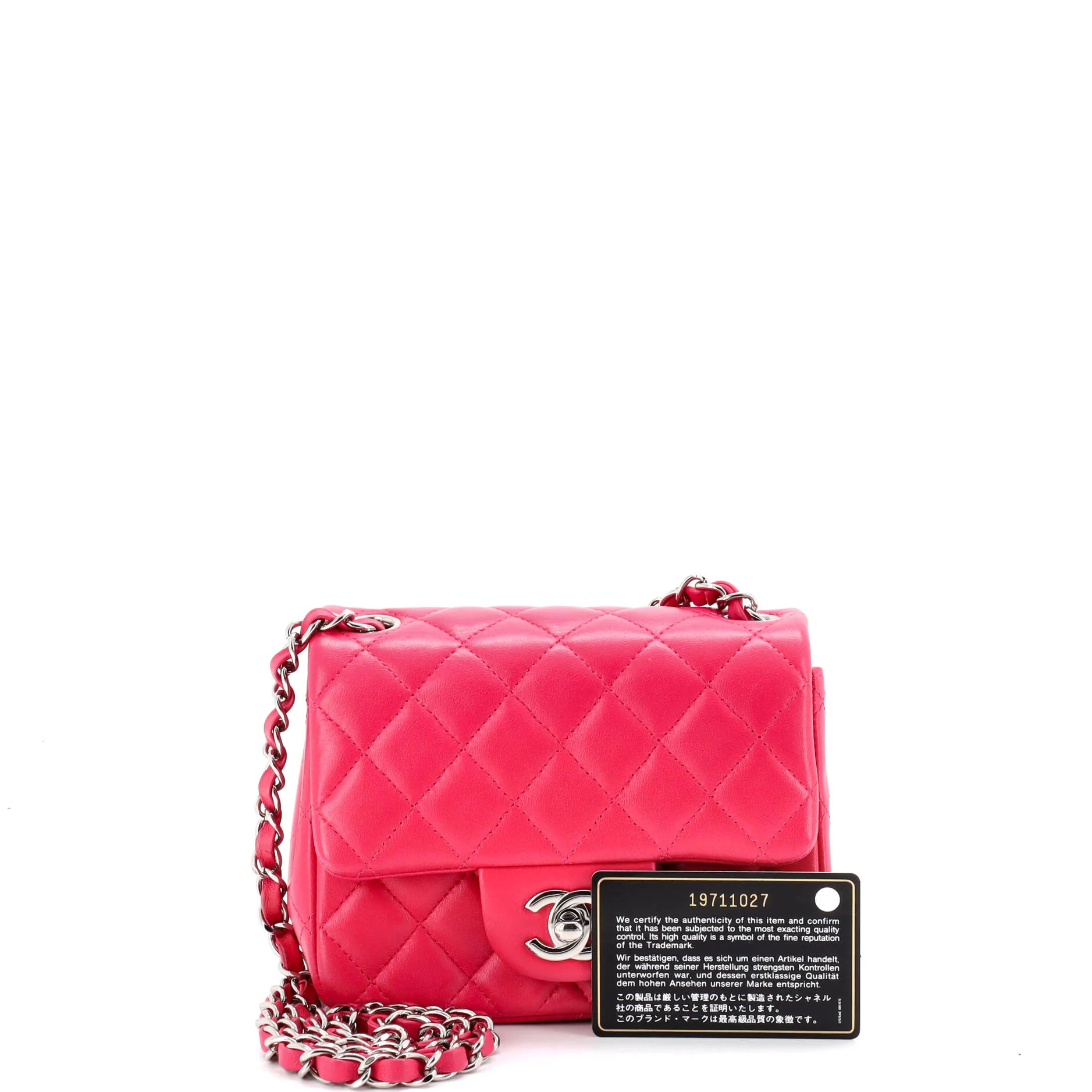 Square Classic Single Flap Bag Quilted Lambskin Mini - Image 2