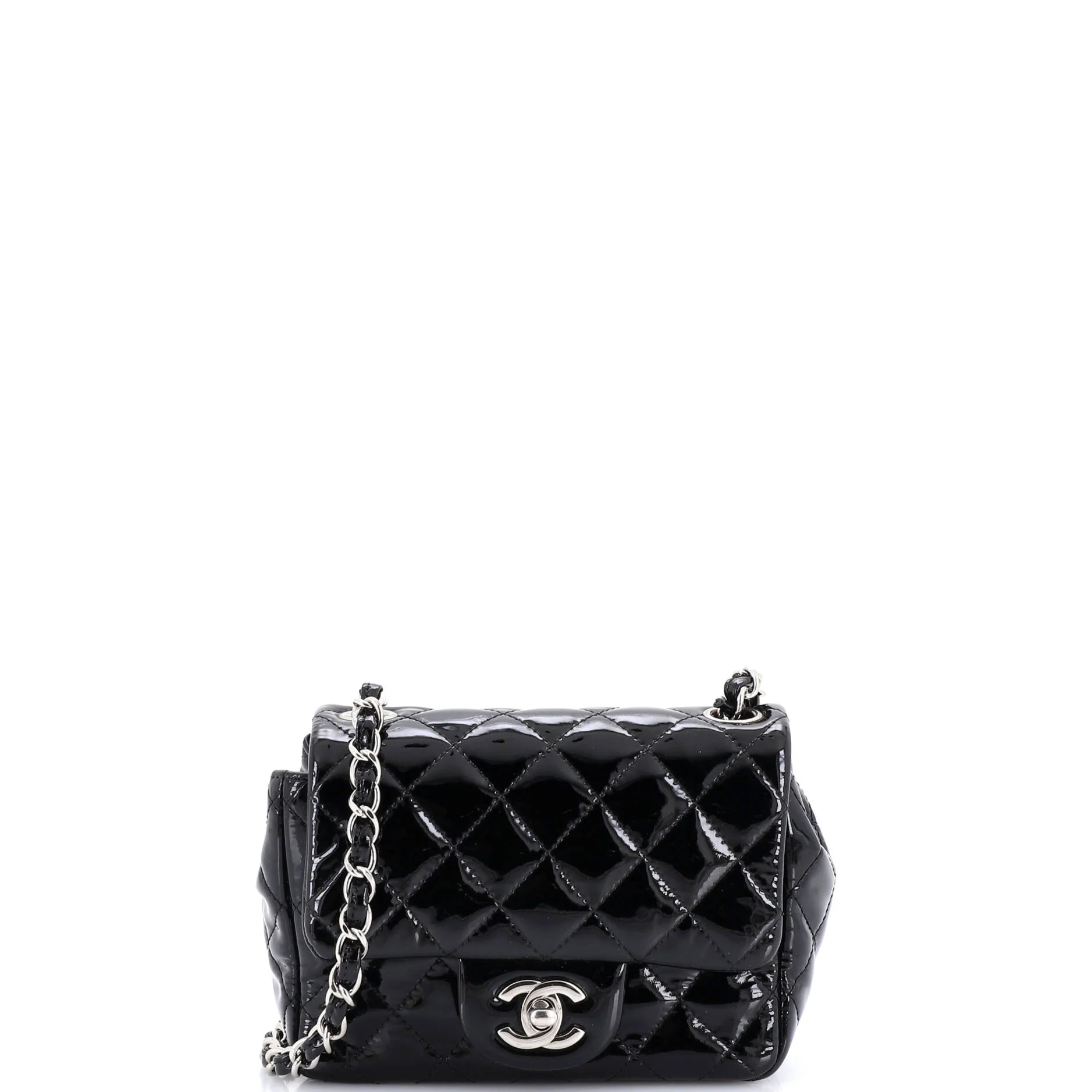 Square Classic Single Flap Bag Quilted Patent Mini