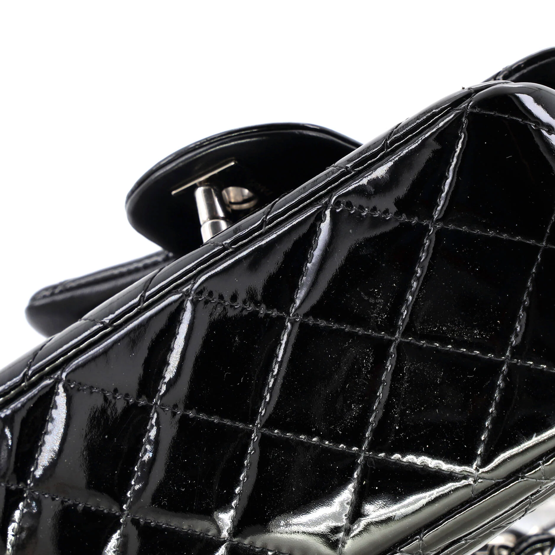 Square Classic Single Flap Bag Quilted Patent Mini - Image 7