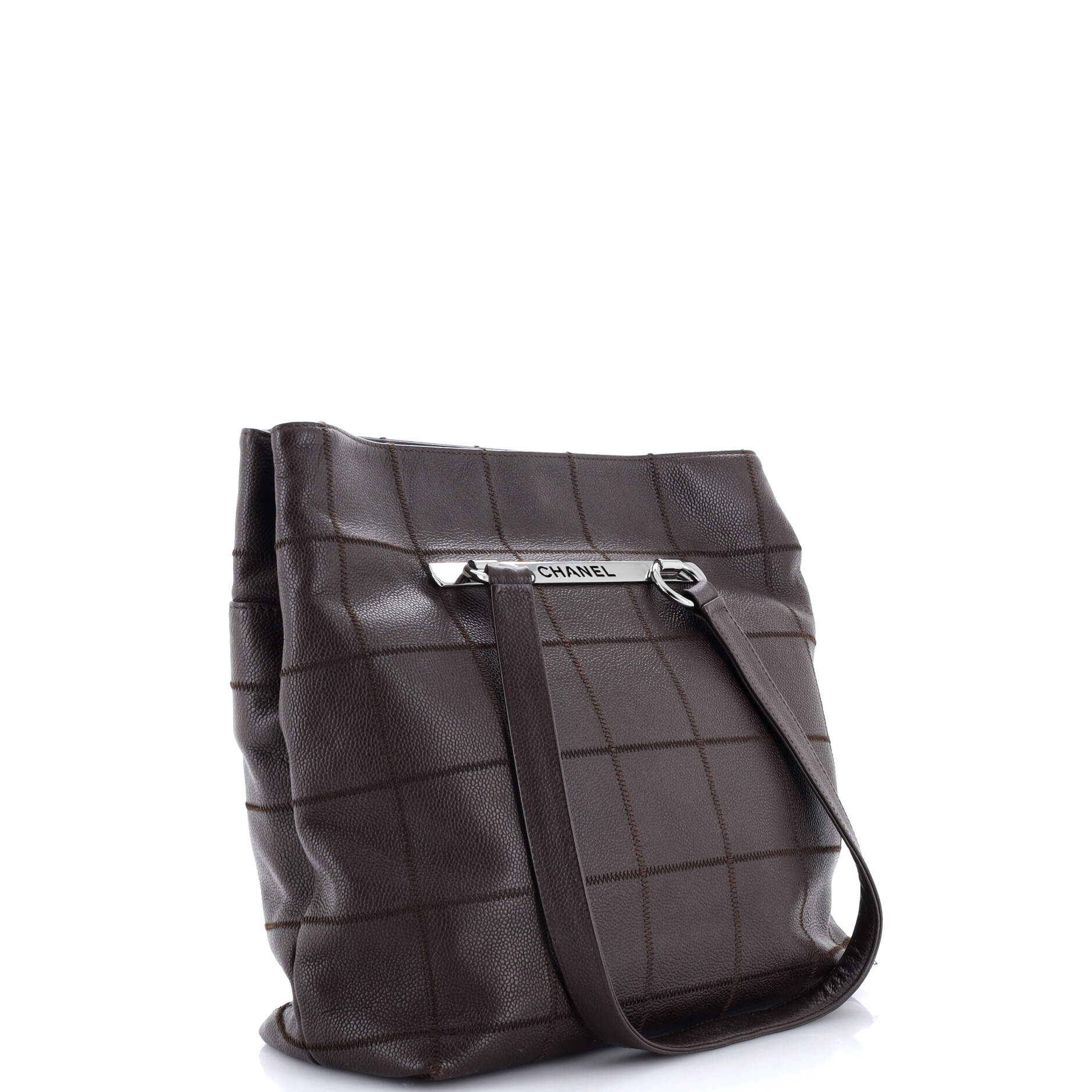 Square Stitch Tote Caviar Medium - Image 2