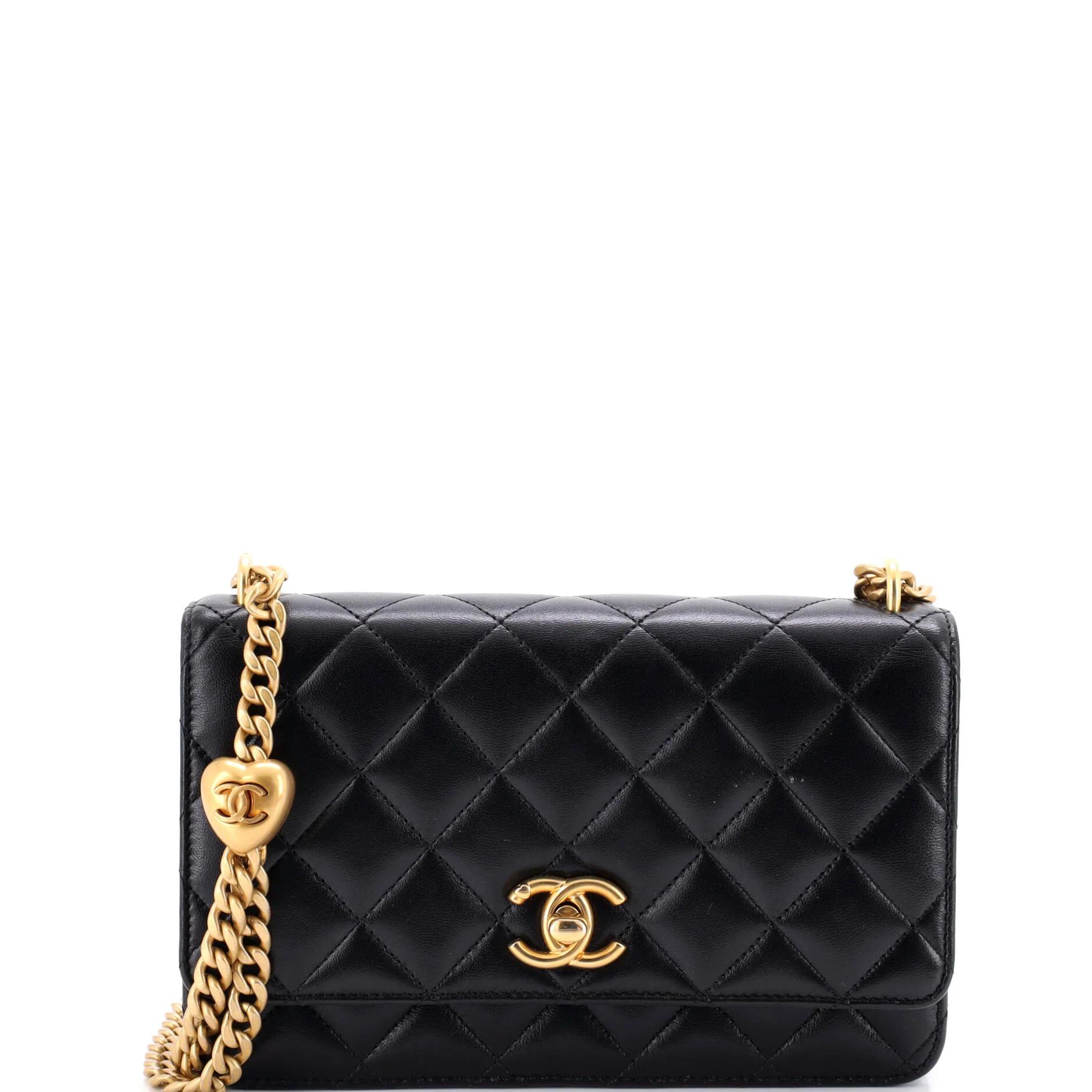 Sweet Camellia Wallet on Chain Quilted Lambskin
