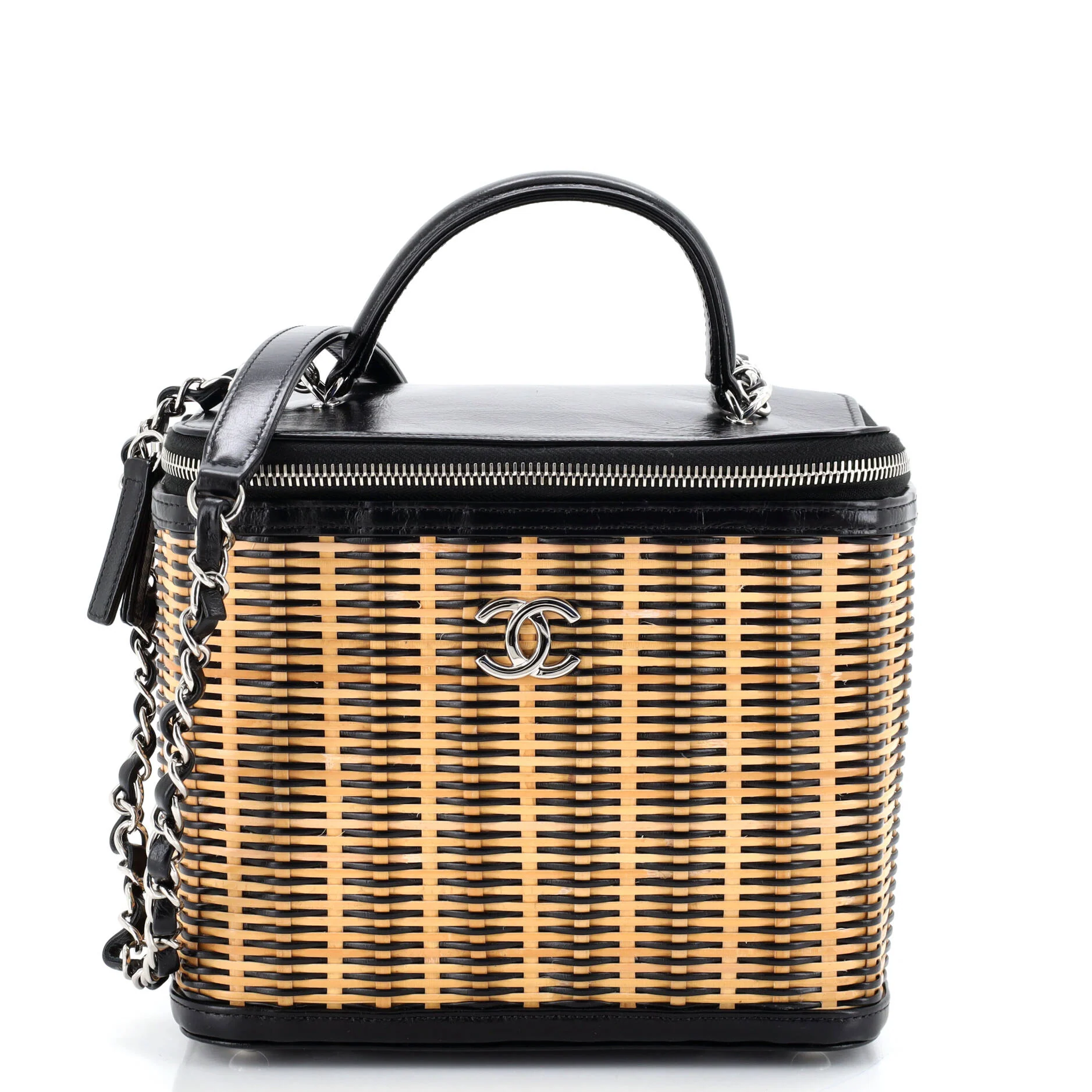 Take Away Vanity Case Rattan and Calfskin Medium