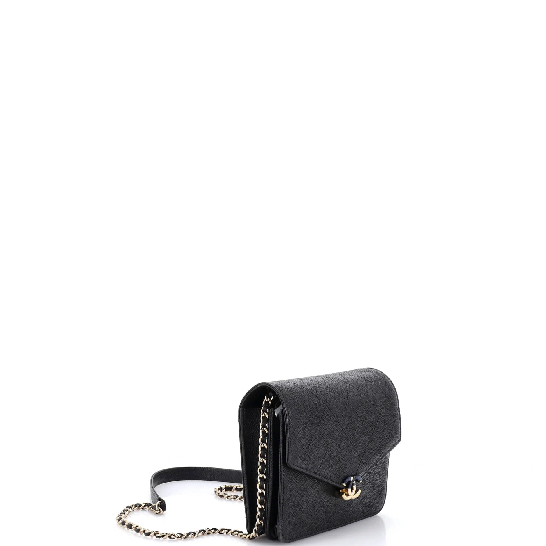 Thread Around Square Wallet on Chain Quilted Caviar - Image 2