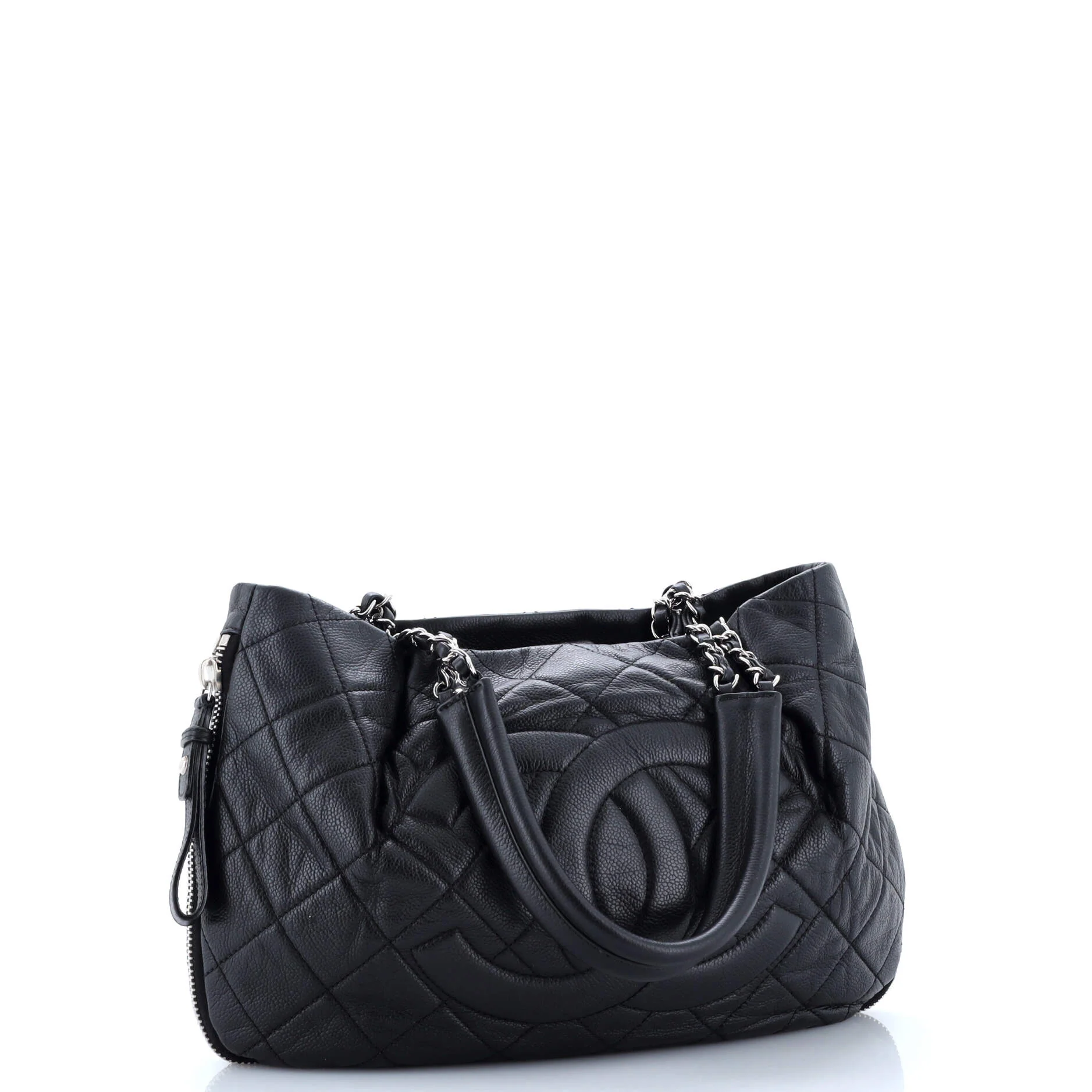 Timeless CC Expandable Tote Quilted Caviar Medium - Image 2