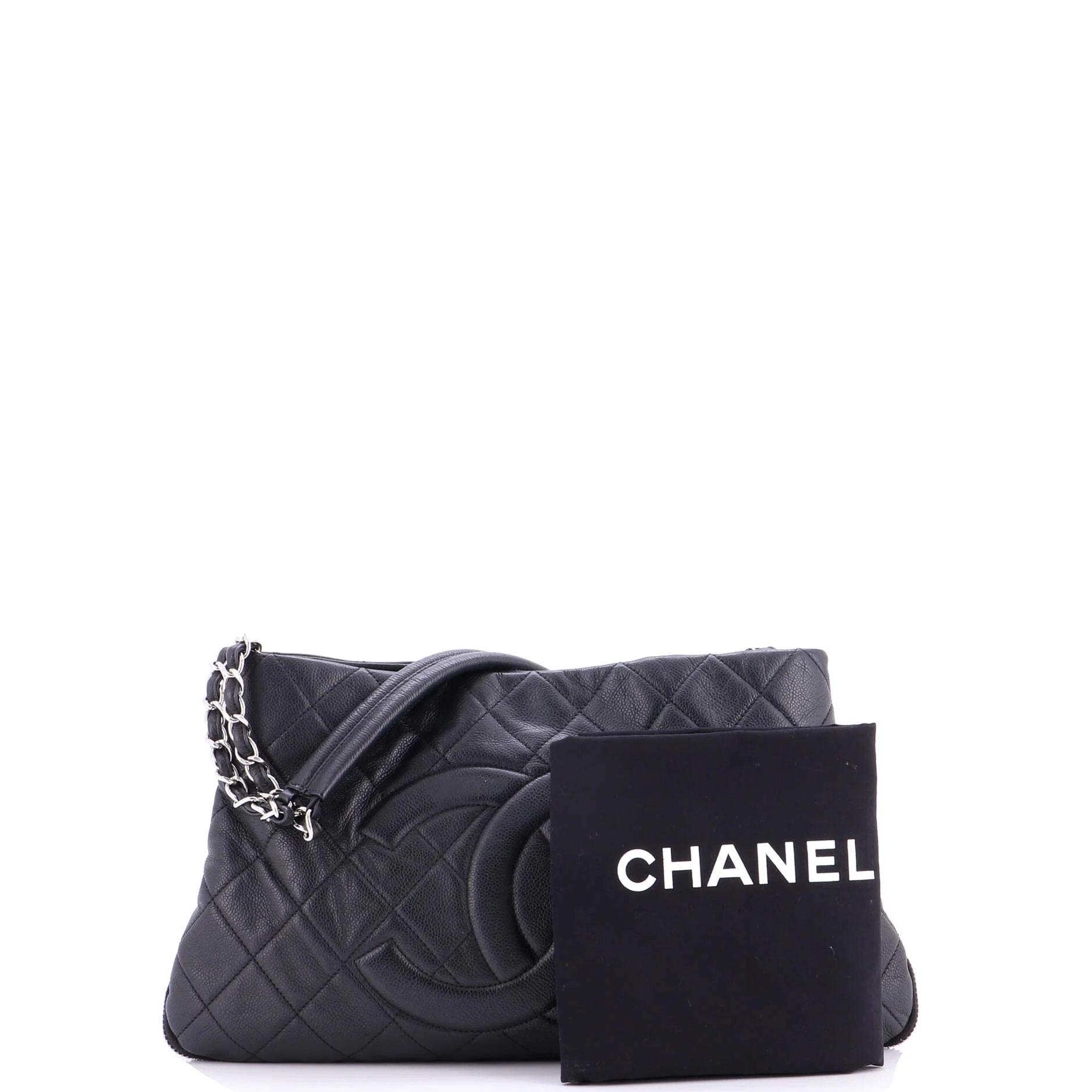 Timeless CC Expandable Tote Quilted Caviar Medium - Image 2