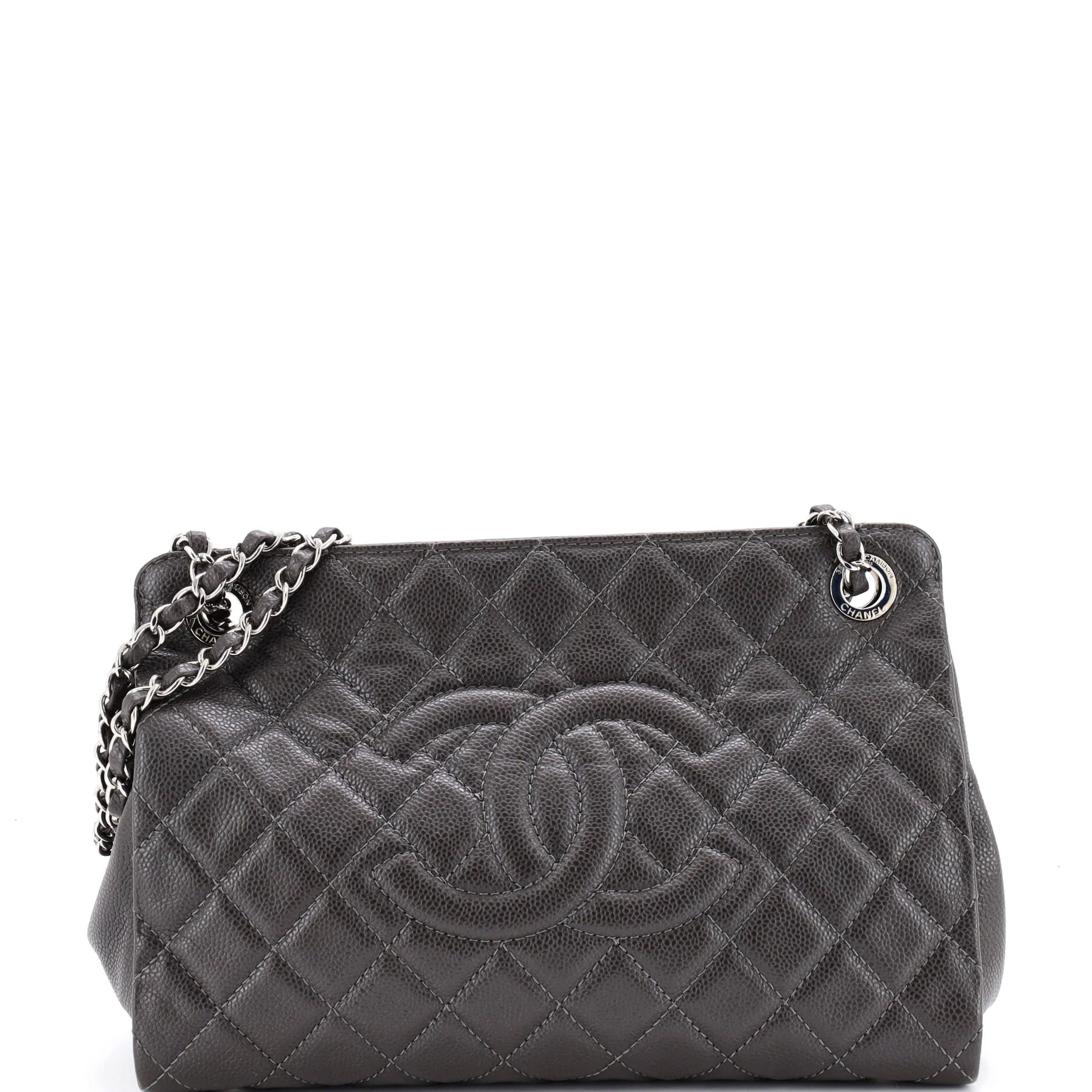 Timeless CC Frame Tote Quilted Caviar Medium
