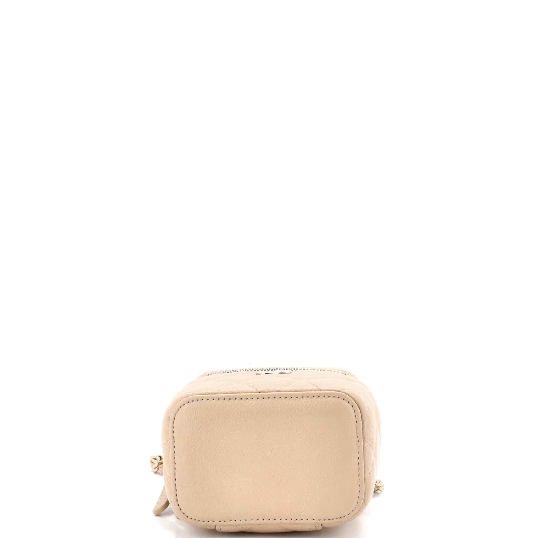 Tiny CC Link Vanity Case with Chain Quilted Caviar Mini - Image 5