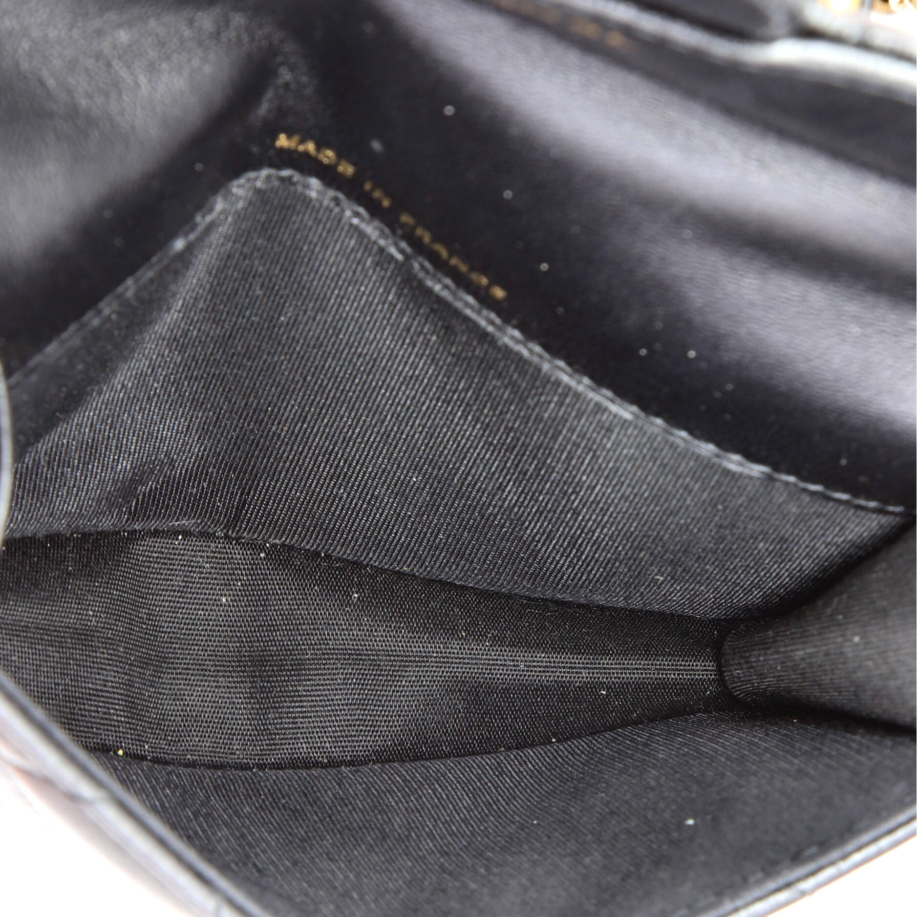 Top Handle Flap Coin Purse with Chain Quilted Lambskin - Image 5