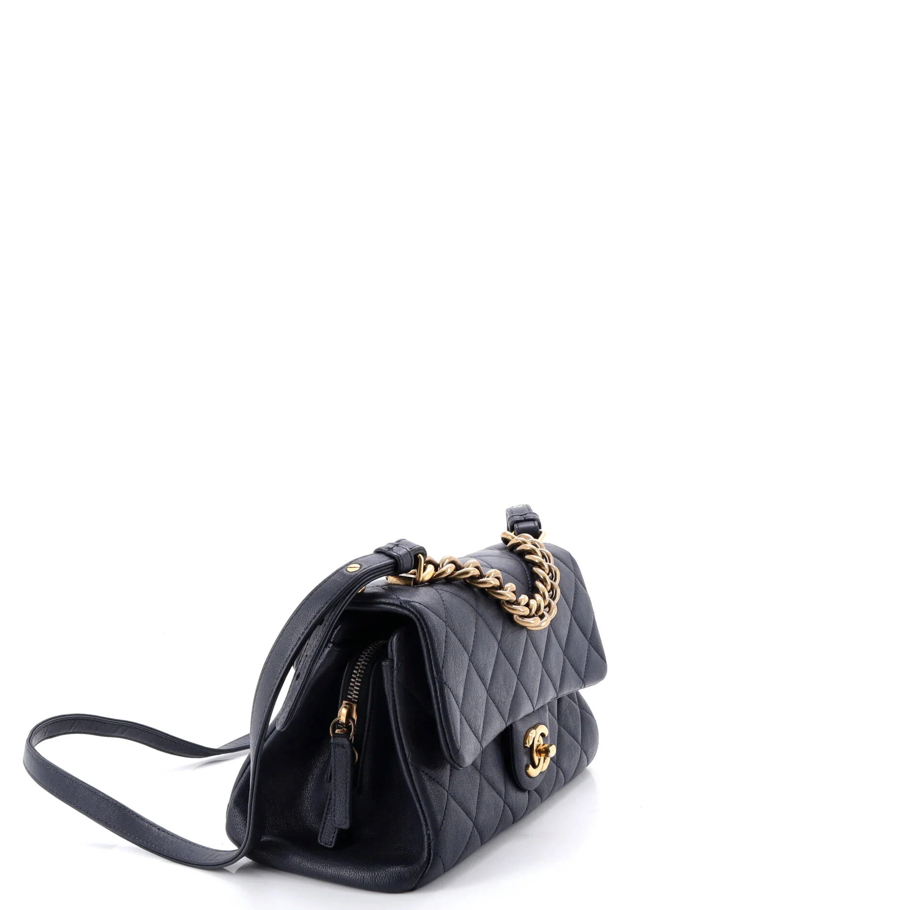 Trapezio Flap Bag Quilted Sheepskin Small - Image 3