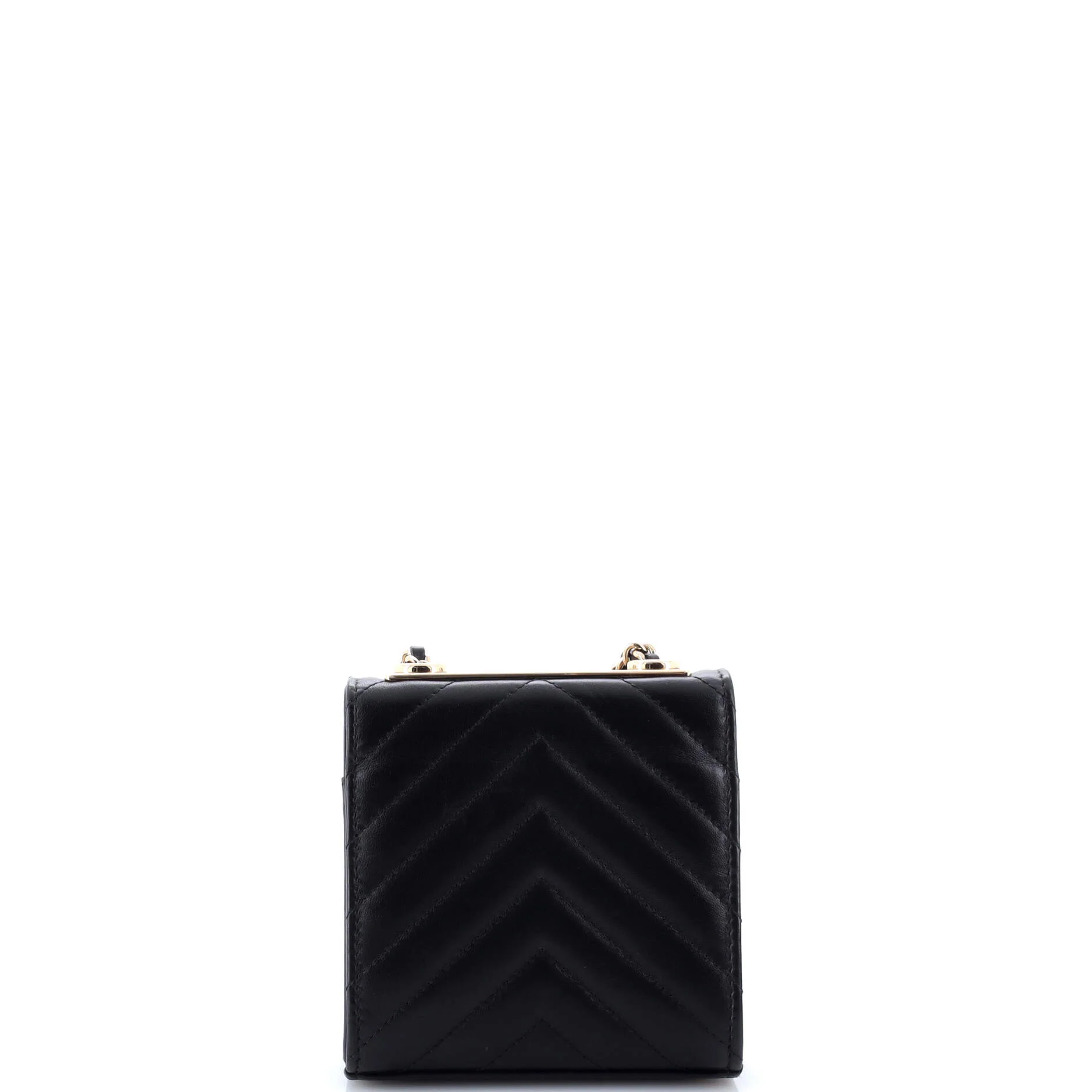 Trendy CC Clutch with Chain Chevron Lambskin Small - Image 4