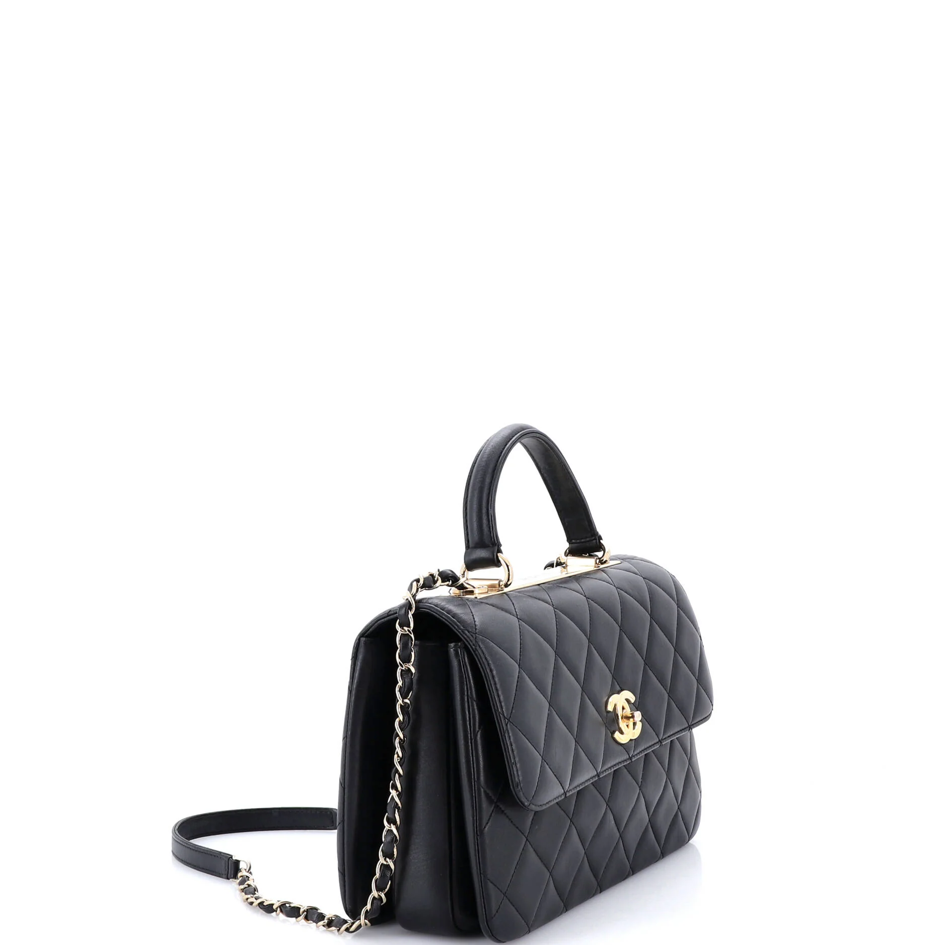 Trendy CC Top Handle Bag Quilted Lambskin Medium - Image 2