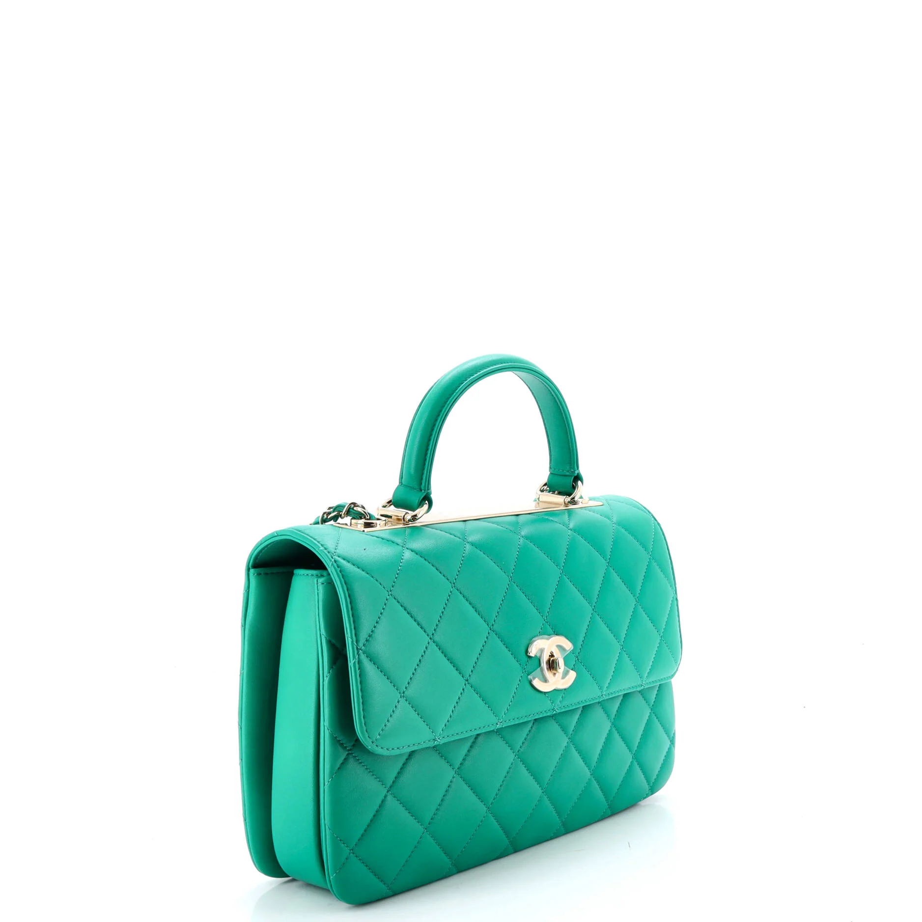 Trendy CC Top Handle Bag Quilted Lambskin Medium - Image 2