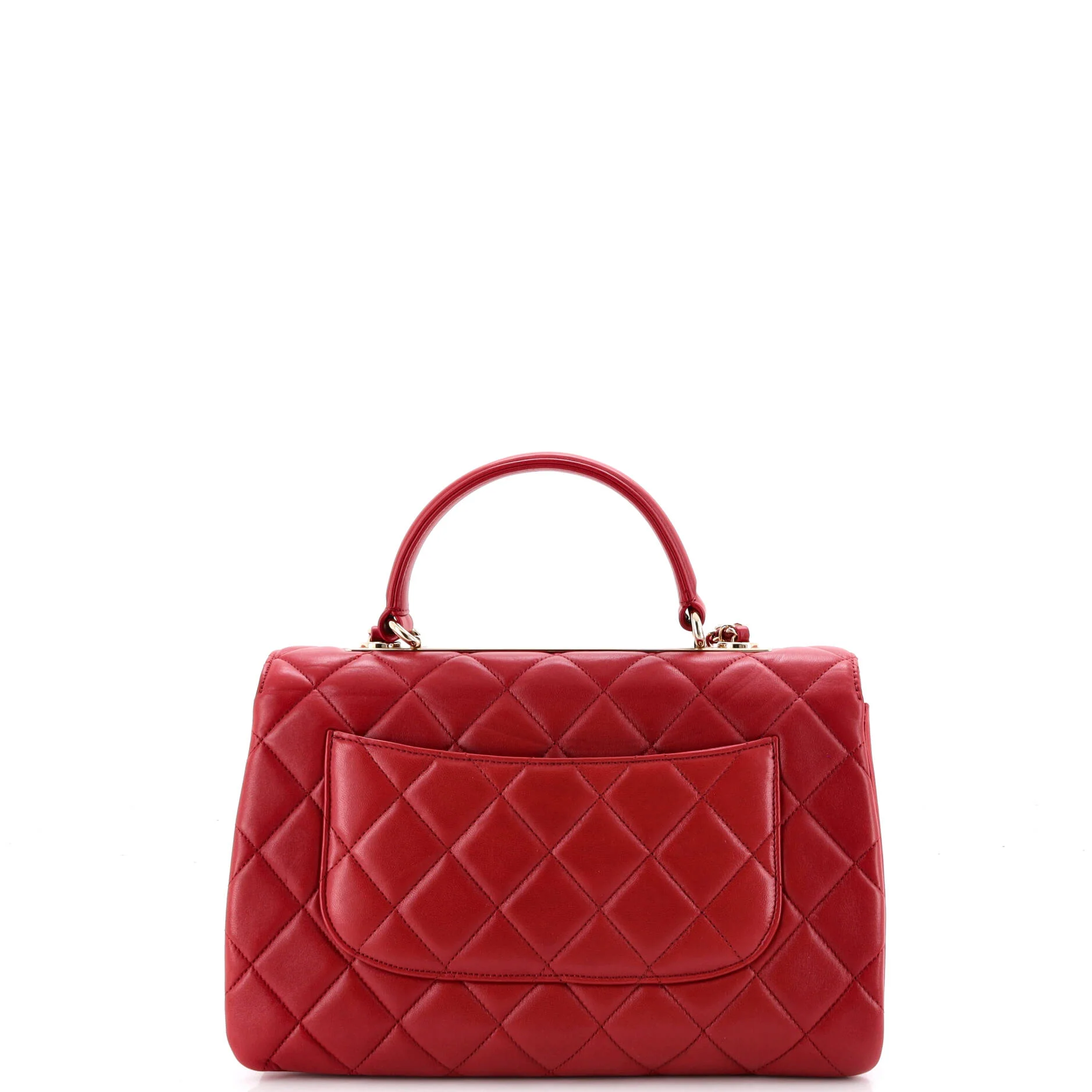 Trendy CC Top Handle Bag Quilted Lambskin Medium - Image 4