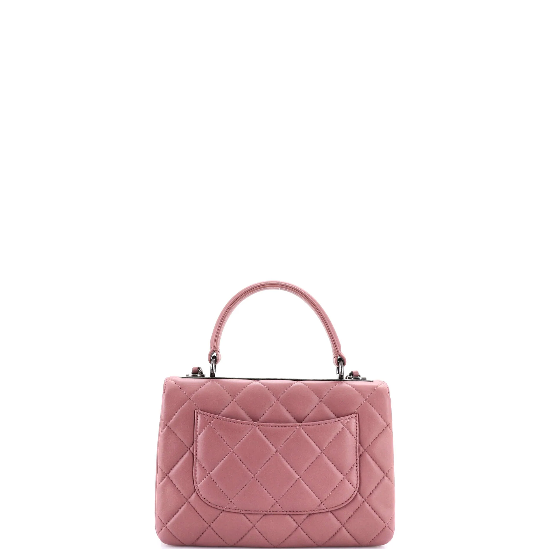 Trendy CC Top Handle Bag Quilted Lambskin Small - Image 3