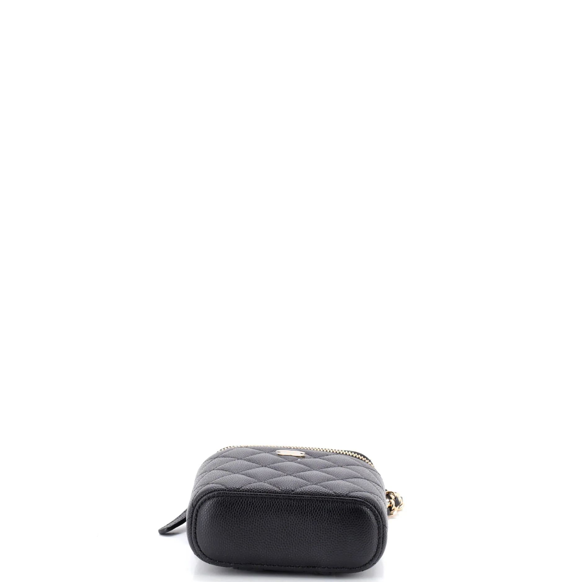 Vertical Classic Vanity Case with Chain Quilted Caviar Mini - Image 5