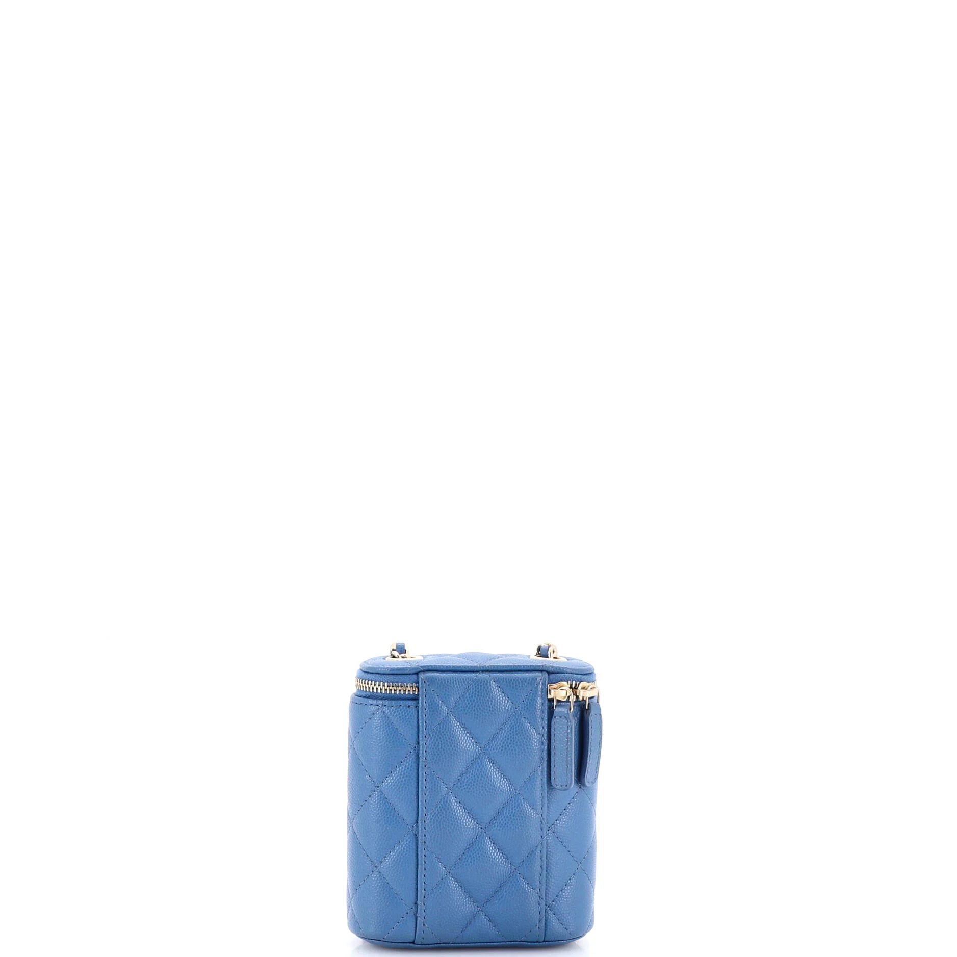 Vertical Classic Vanity Case with Chain Quilted Caviar Mini - Image 4