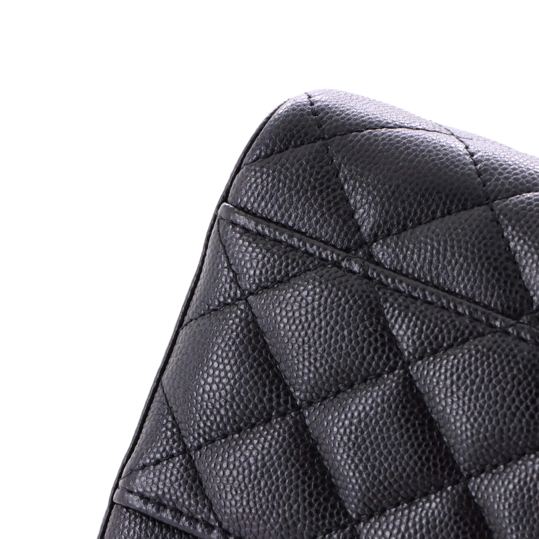 Vertical Classic Vanity Case with Chain Quilted Caviar Small - Image 7