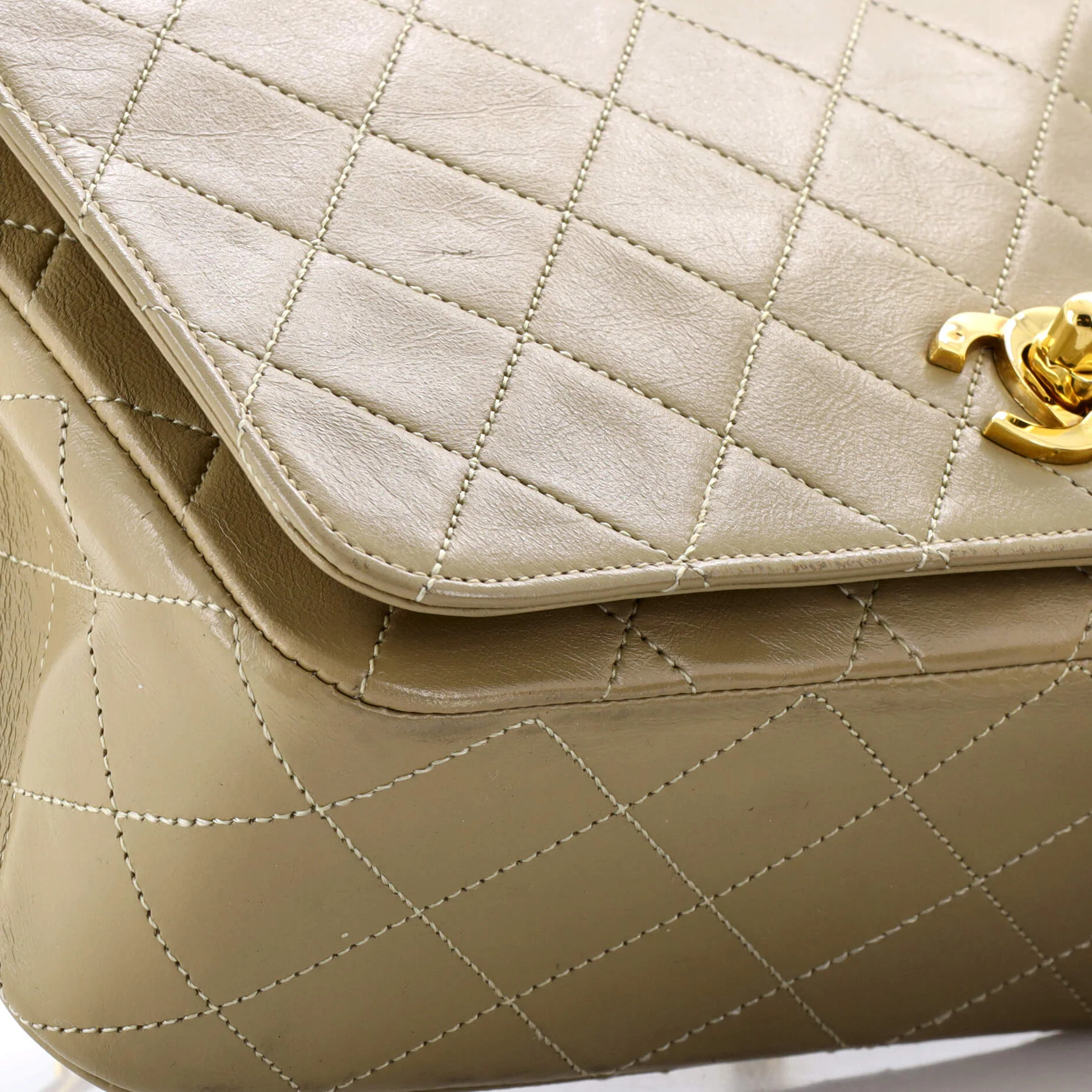 Vintage 3 Way Full Flap Bag Quilted Lambskin Small - Image 7