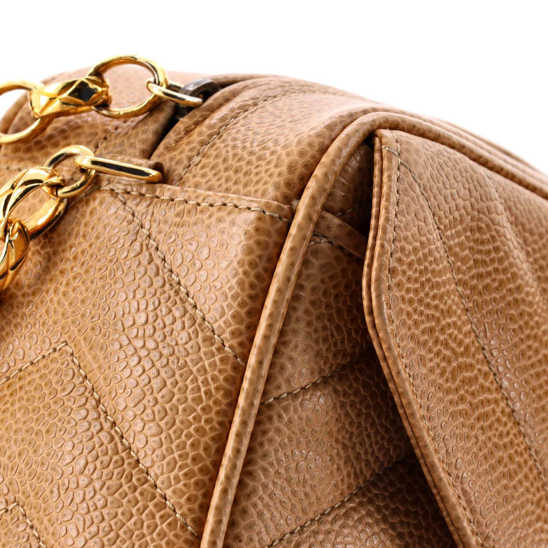 Vintage Camera Tassel Bag Chevron Caviar Small - Image 7