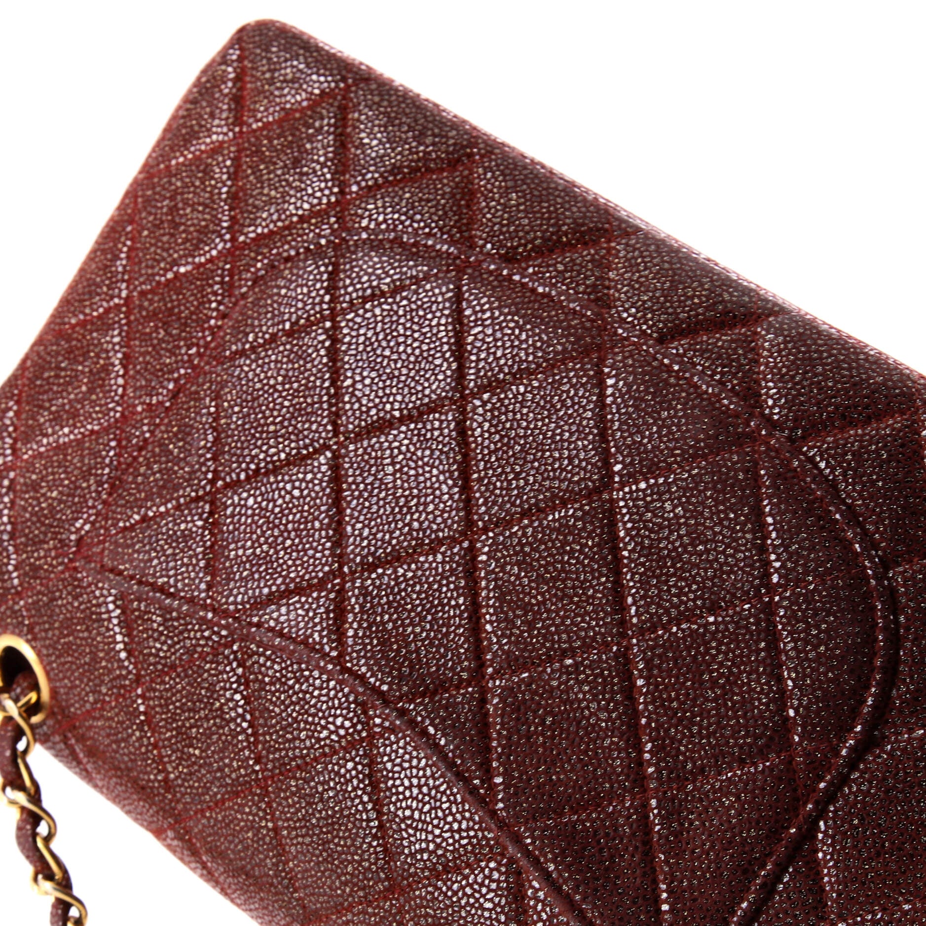 Vintage Classic Double Flap Bag Quilted Iridescent Caviar Medium - Image 7