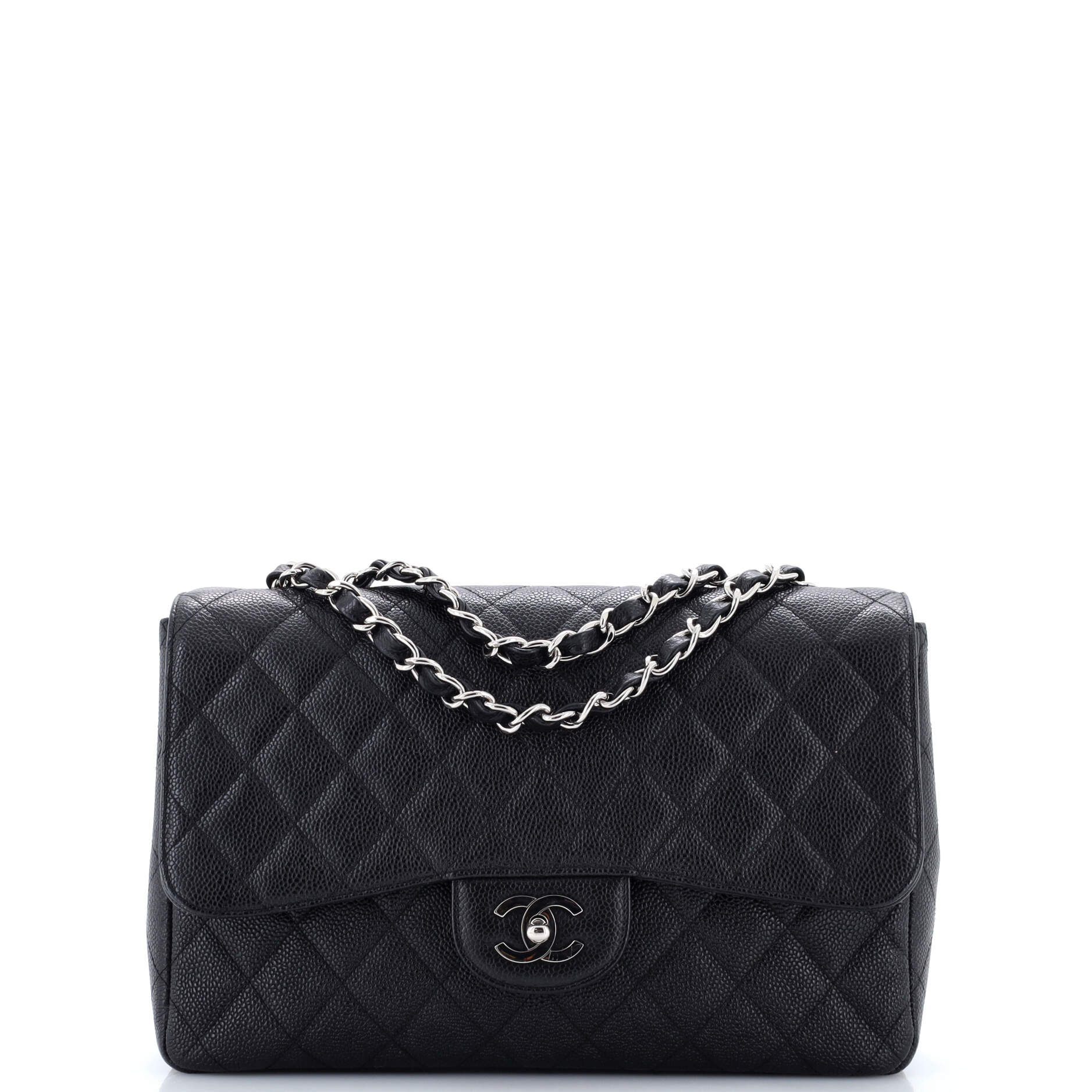 Vintage Classic Single Flap Bag Quilted Caviar Jumbo