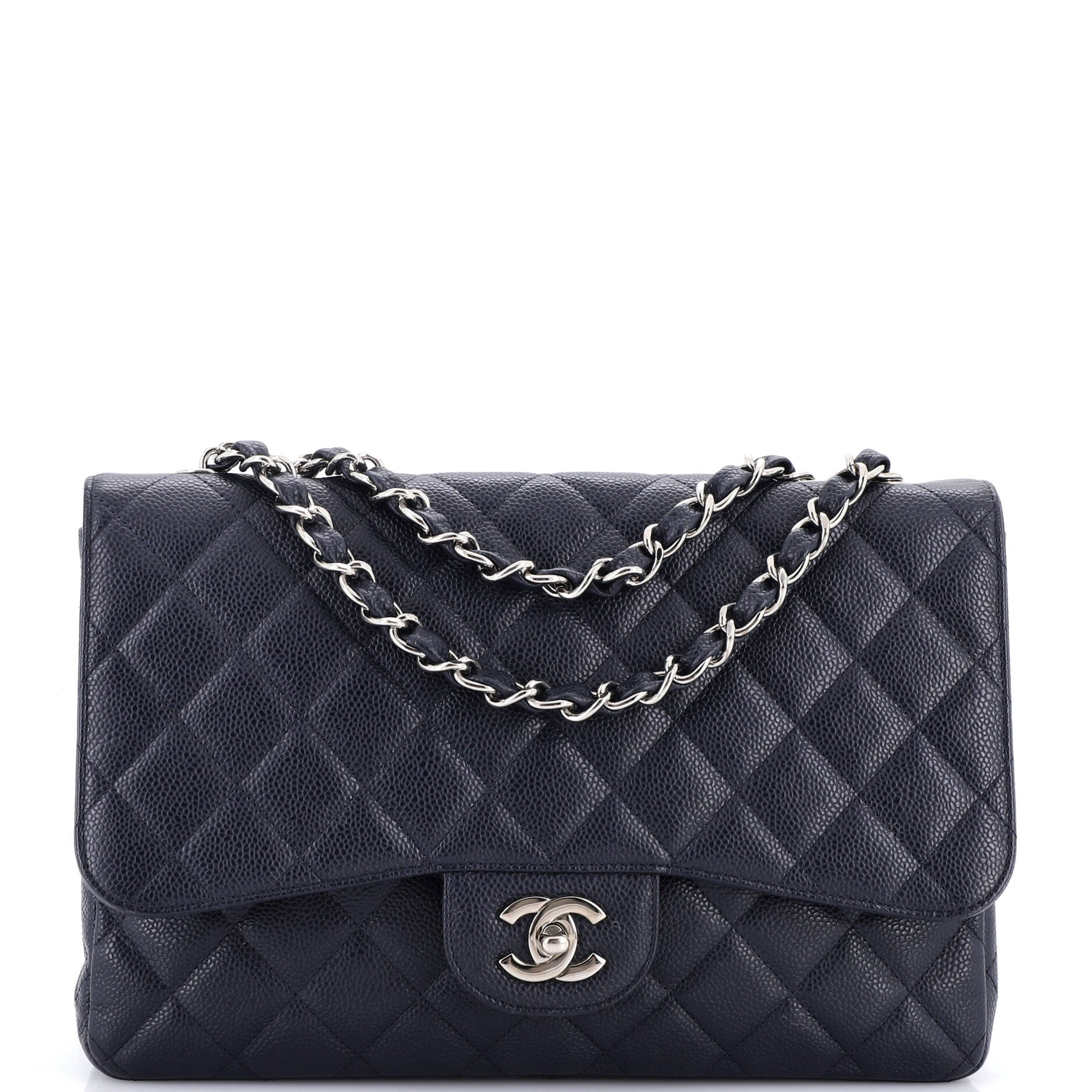 Vintage Classic Single Flap Bag Quilted Caviar Jumbo