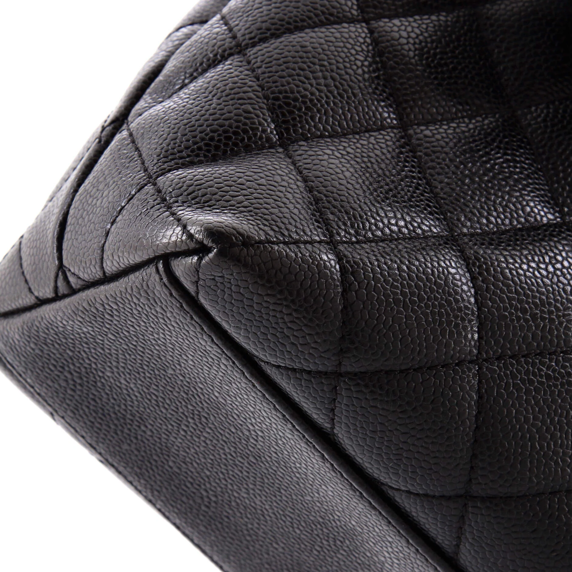 Vintage Classic Top Handle Flap Bag Quilted Caviar Jumbo - Image 7