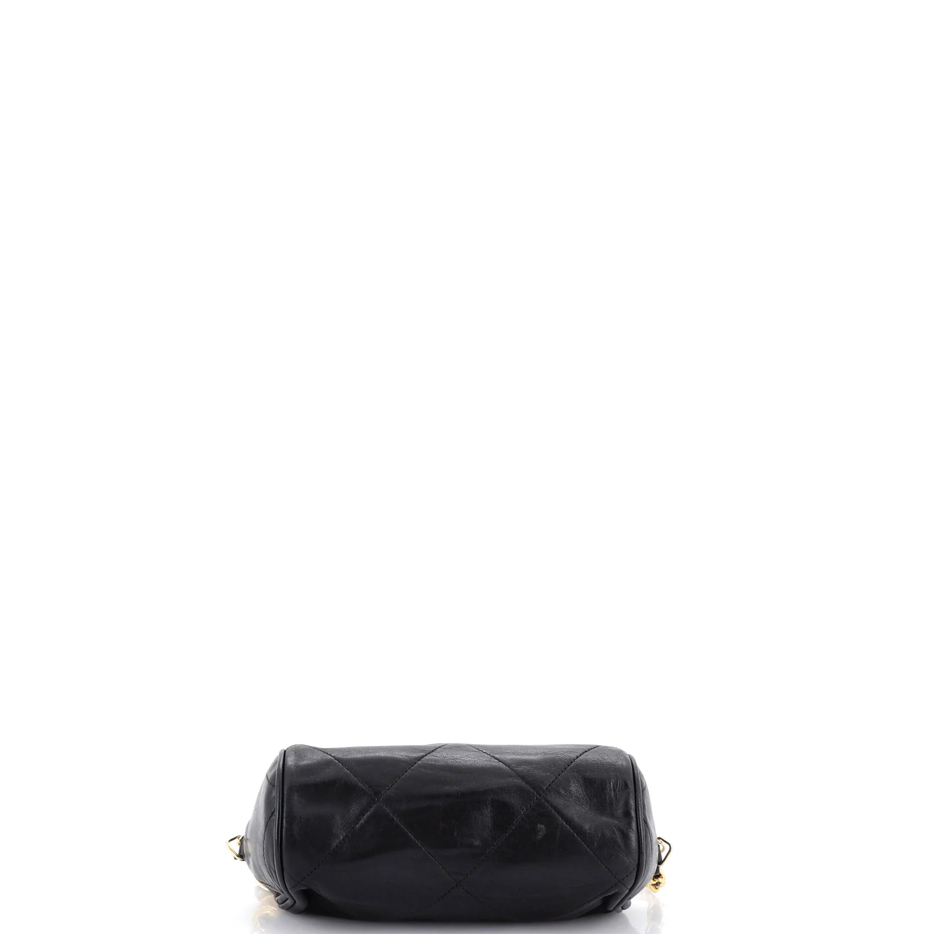 Vintage Diamond CC Barrel Bag Quilted Leather Mini - Image 5