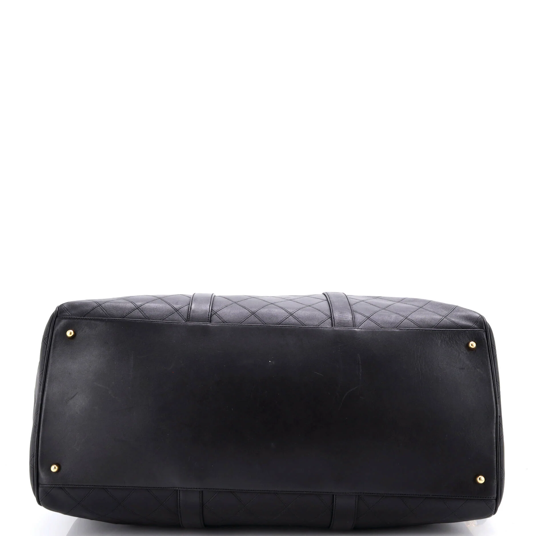 Vintage Diamond Stitch Boston Bag Quilted Lambskin Large - Image 4