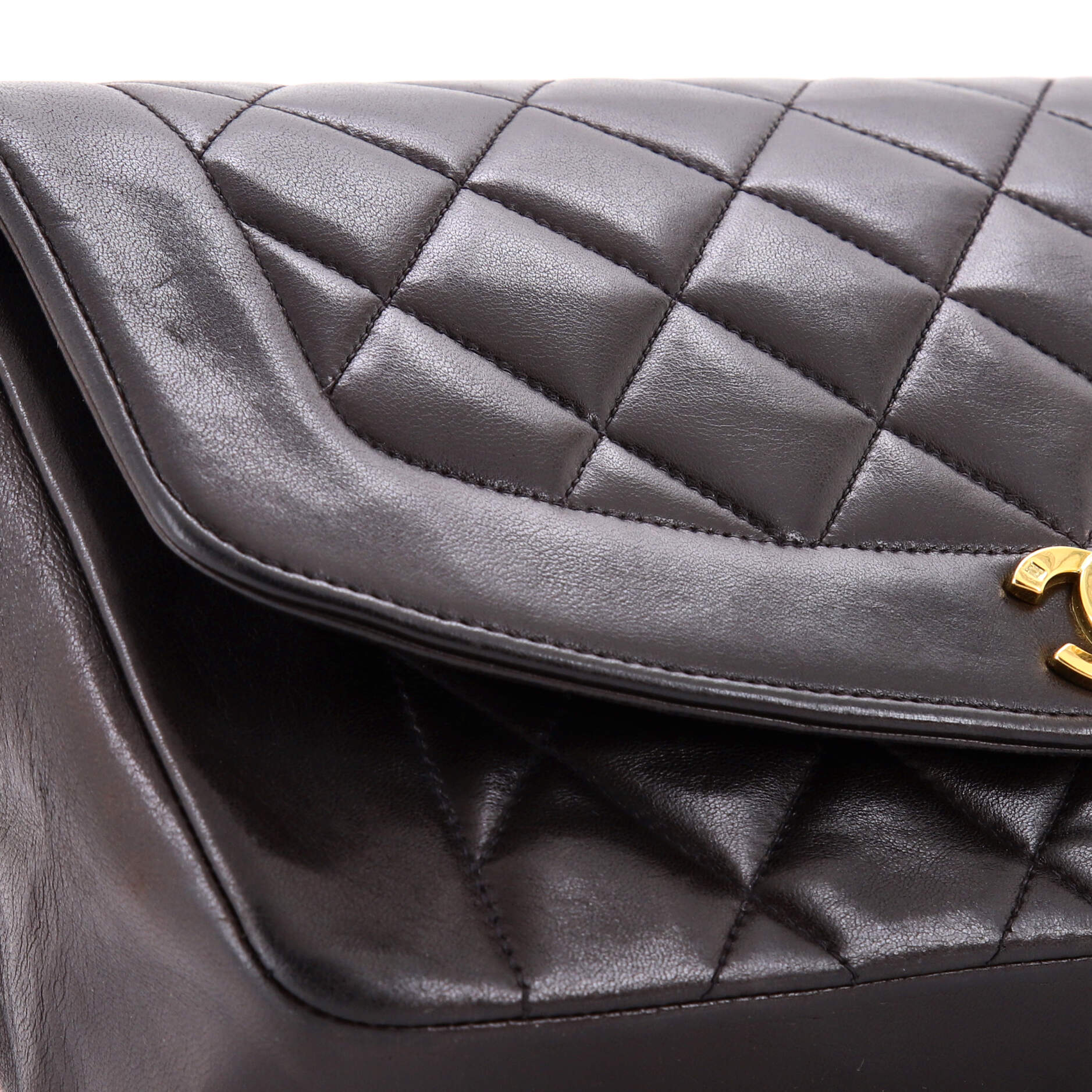 Vintage Diana Flap Bag Quilted Caviar Medium - Image 6