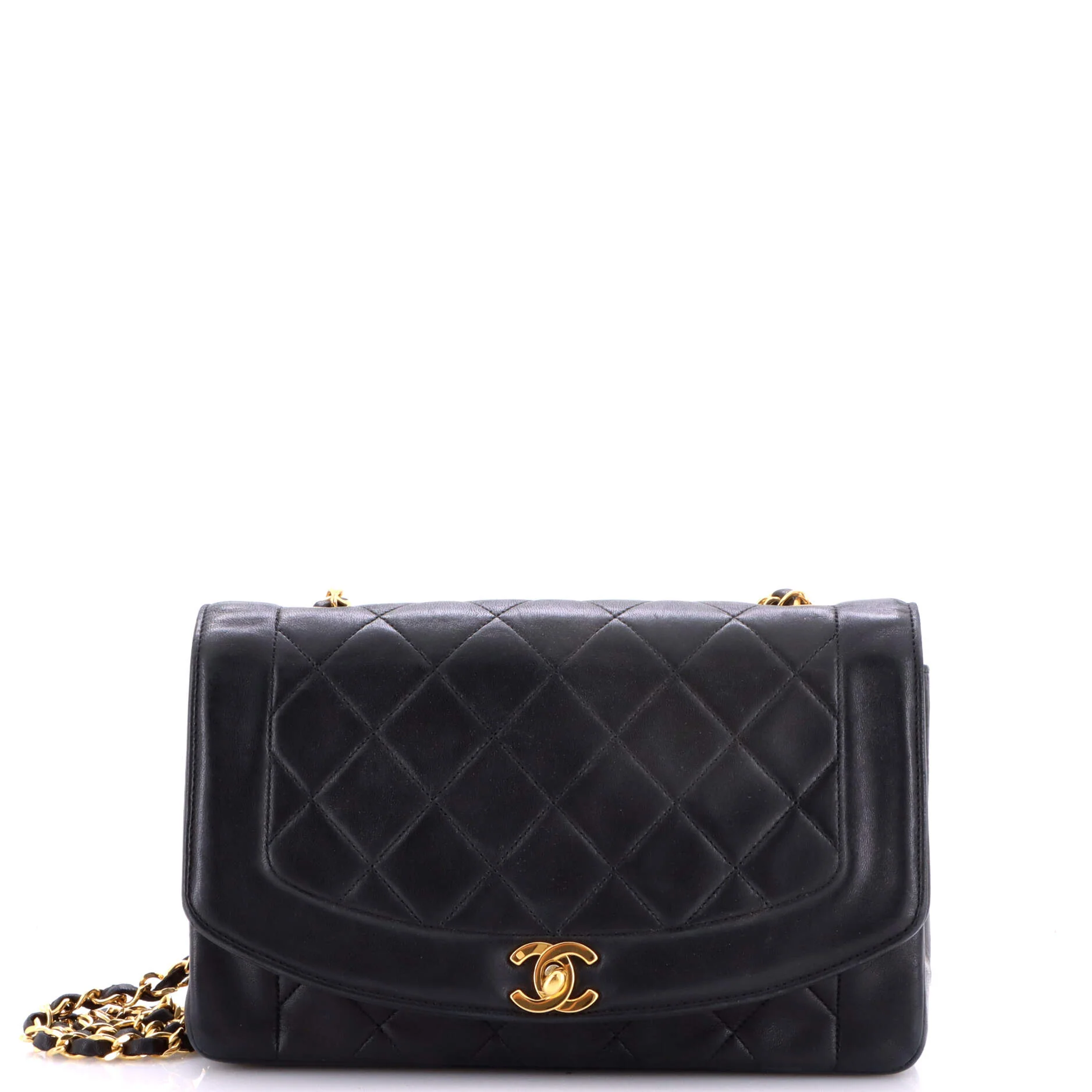 Vintage Diana Flap Bag Quilted Lambskin Medium