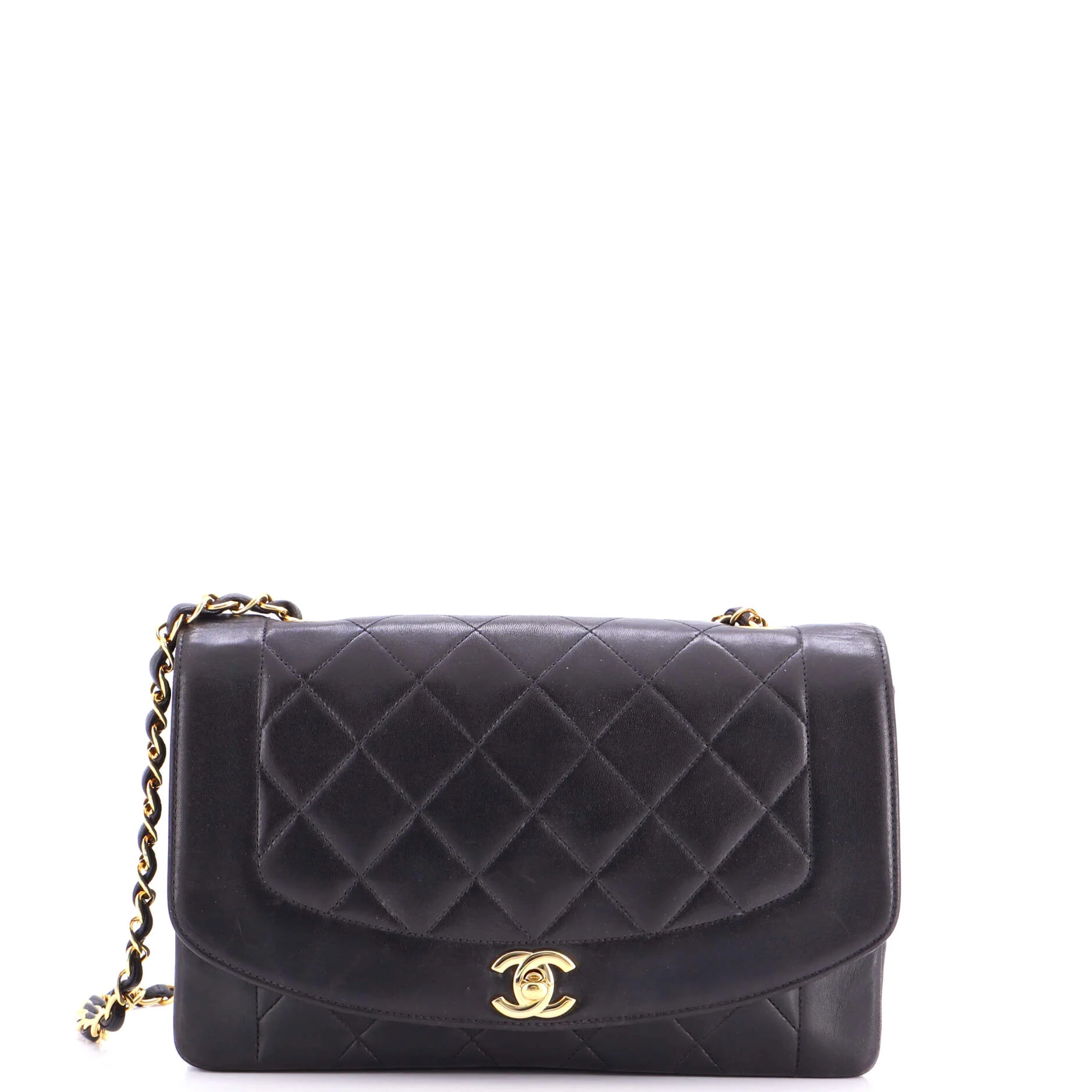 Vintage Diana Flap Bag Quilted Lambskin Medium