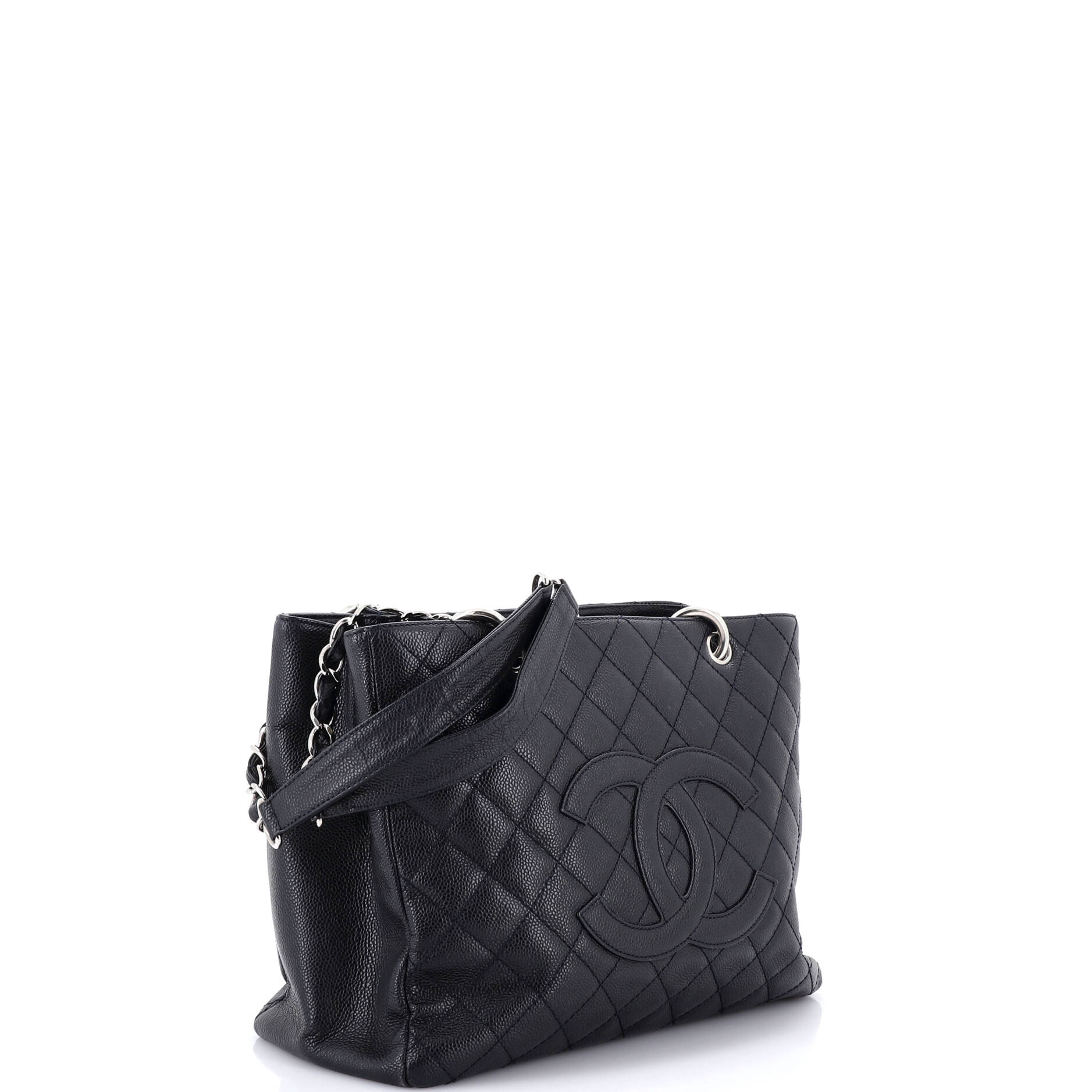 Vintage Grand Shopping Tote Quilted Caviar - Image 2