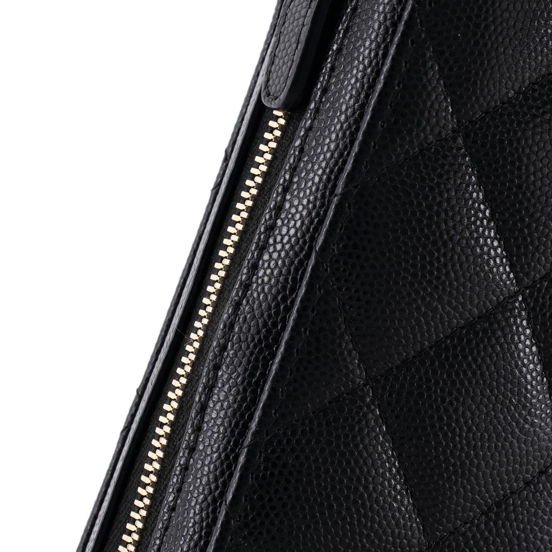 Zip Around Phone Case with Chain Quilted Caviar - Image 6