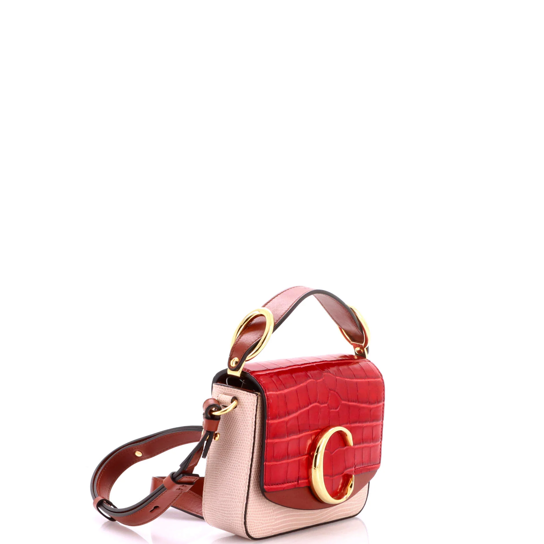 C Flap Bag Crocodile and Lizard Embossed Leather Mini - Image 2