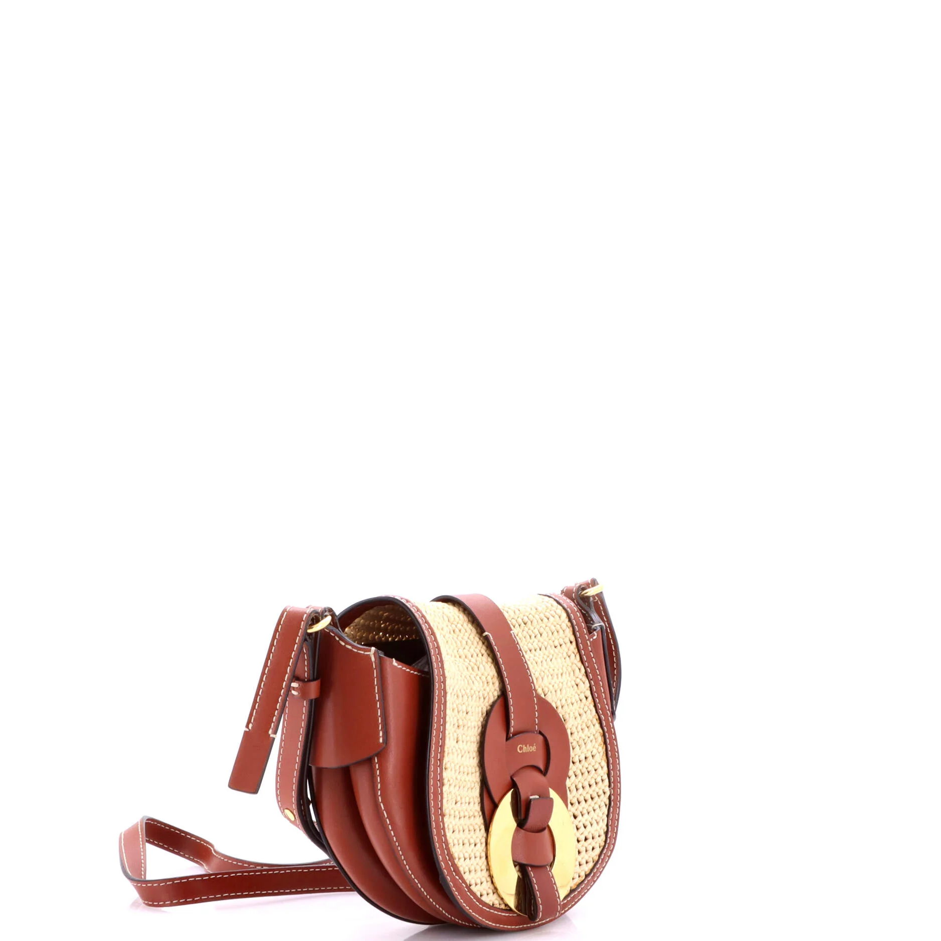 Darryl Crossbody Bag Raffia with Leather Small - Image 2