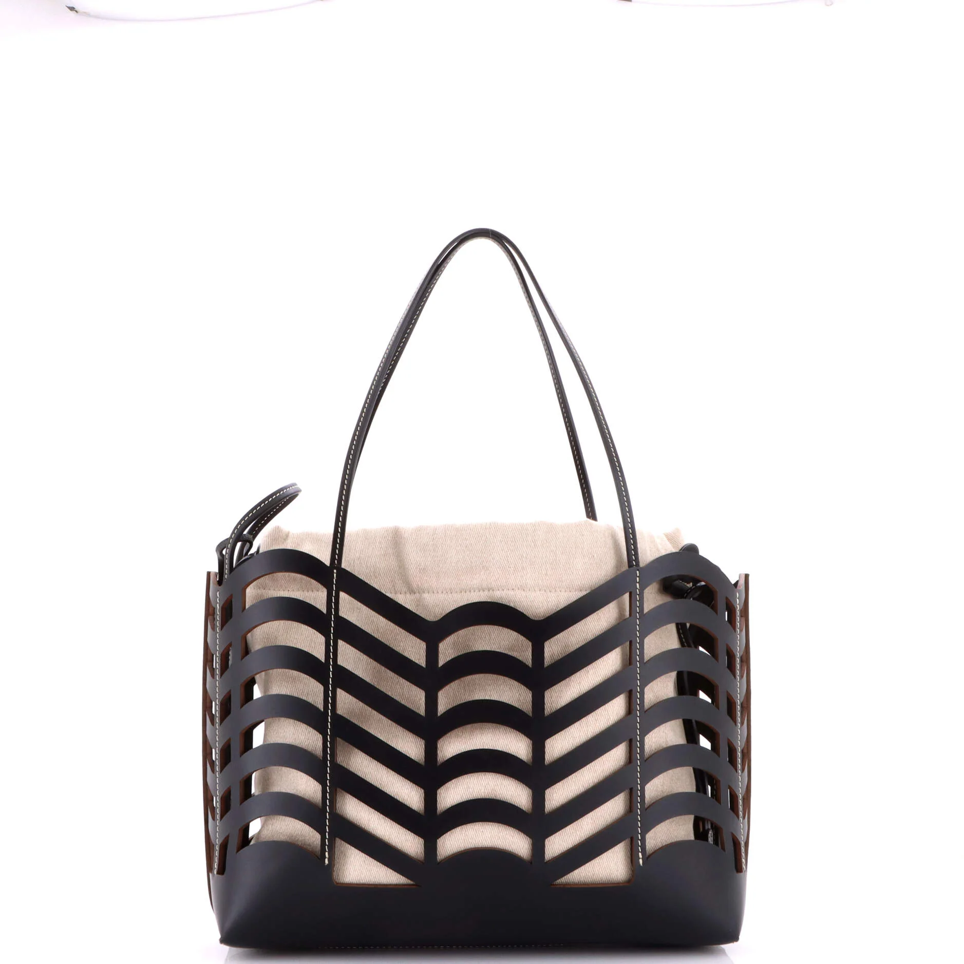 Kayan Tote Laser Cut Leather and Canvas Small - Image 3