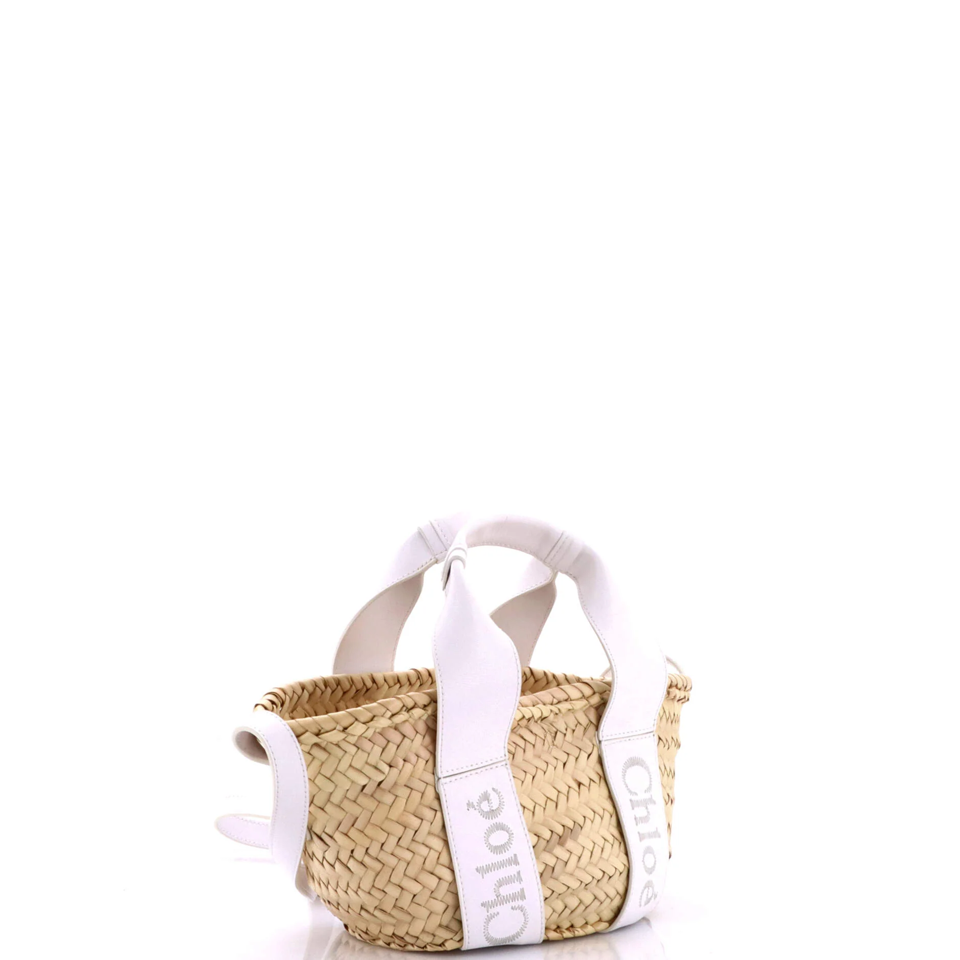 Sense Basket Tote Raffia with Leather Medium - Image 2