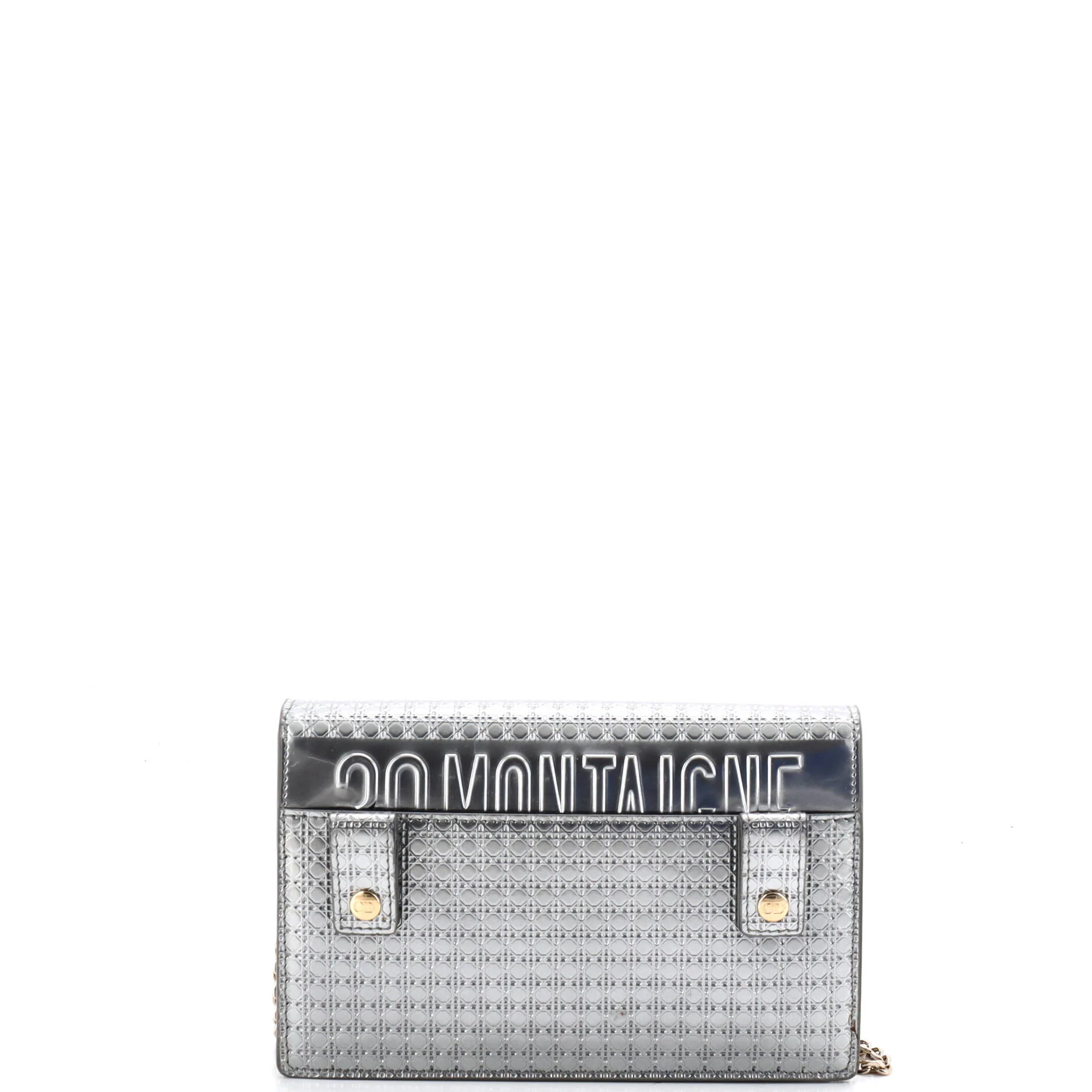30 Montaigne 2-in-1 Pouch Micro Cannage Metallic Calfskin - Image 3