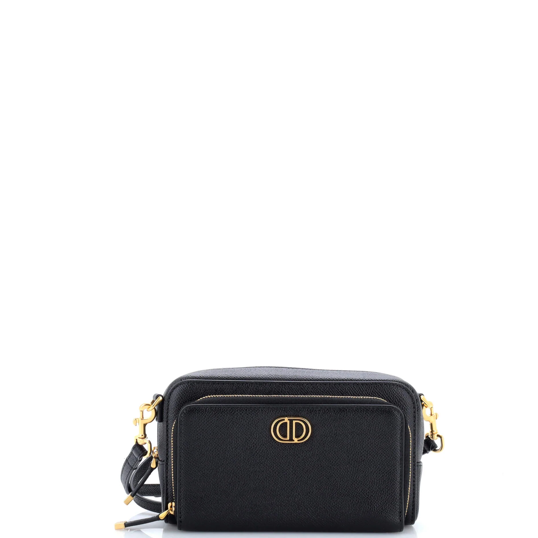 Caro Double Pouch Crossbody Bag Leather