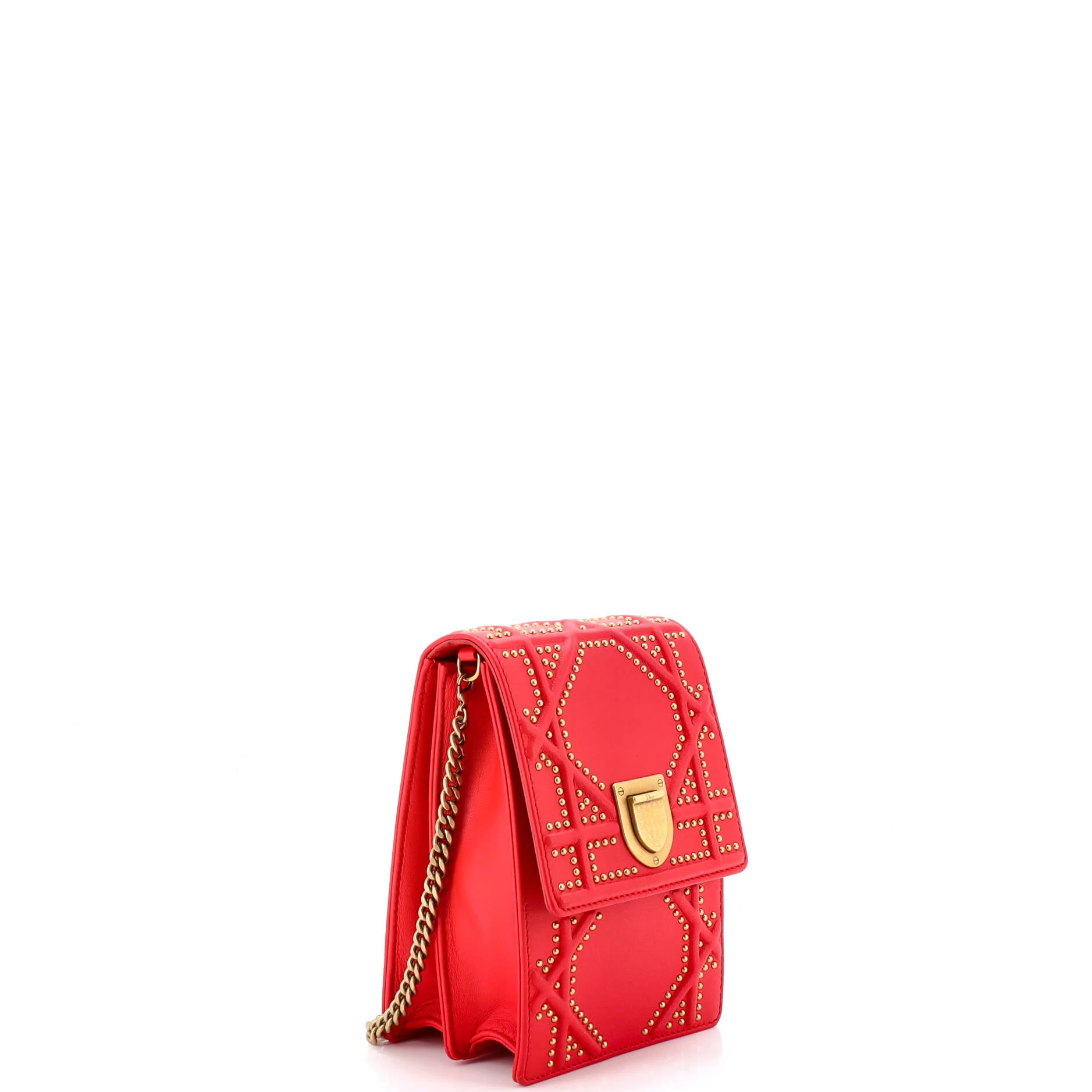 Diorama Vertical Clutch on Chain Studded Leather - Image 2