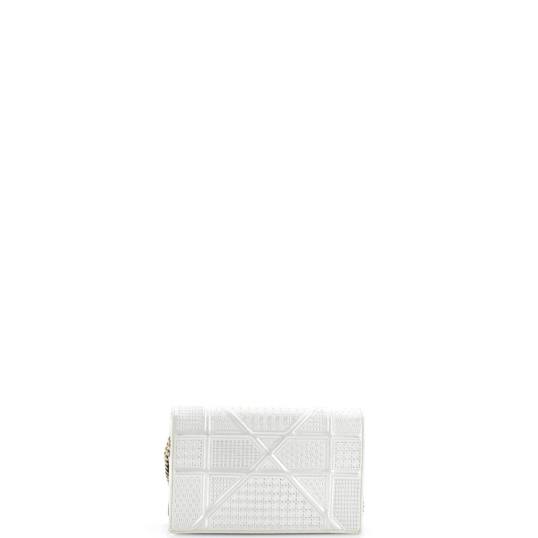 Diorama Wallet on Chain Cannage Embossed Calfskin - Image 3
