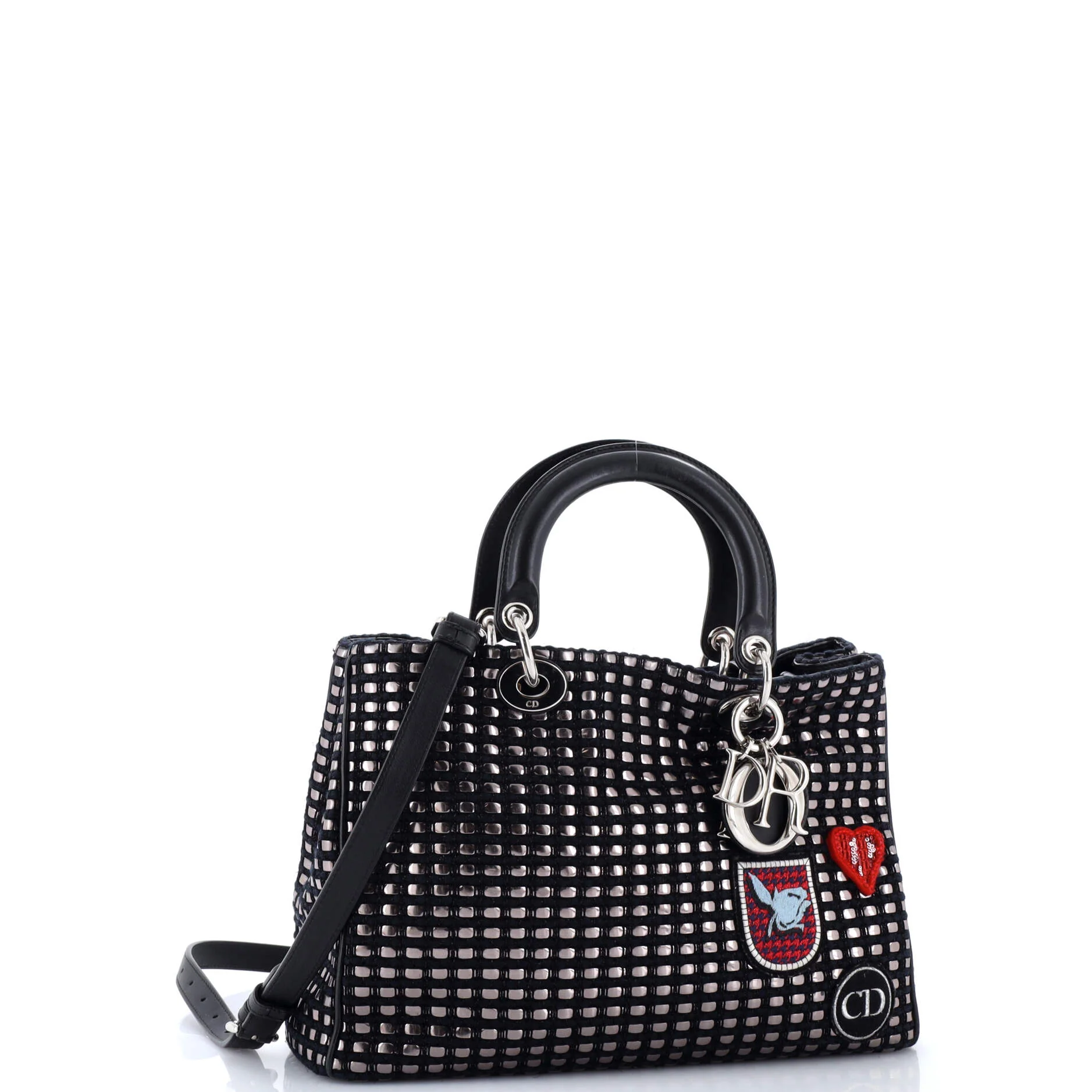 Diorissimo Tote Patch Embellished Metallic Tweed Medium - Image 3